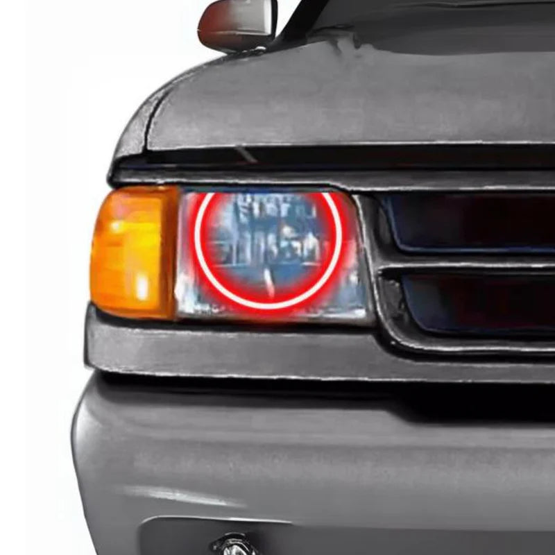 Ford Ranger Multicolor LED Halo Headlight Kit (1993-1997) - Upgrade Your Truck's Style & Visibility for Night Driving & Off-Road Adventures