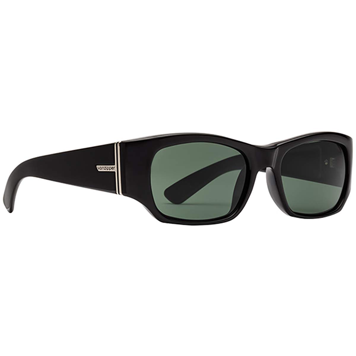 VonZipper Men's Juvie Polarized Sunglasses - Black/Grey Frame with UV Protection - Perfect for Driving, Beach & Outdoor Activities