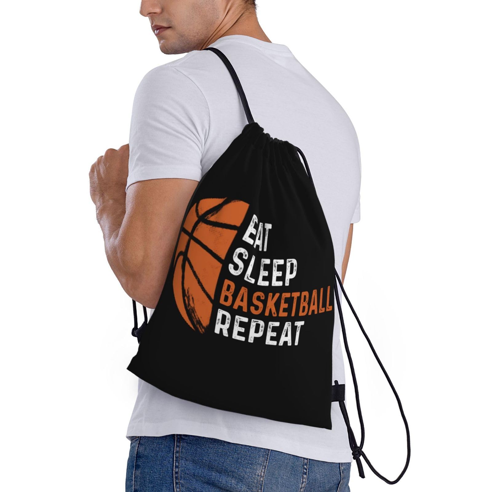 Gianlaima Basketball Drawstring Backpack - Sport Gym Sack for Basketball, Yoga & Travel - Lightweight String Bag for Men & Women - Perfect for Sports, Gym, Dance & Outdoor Activities