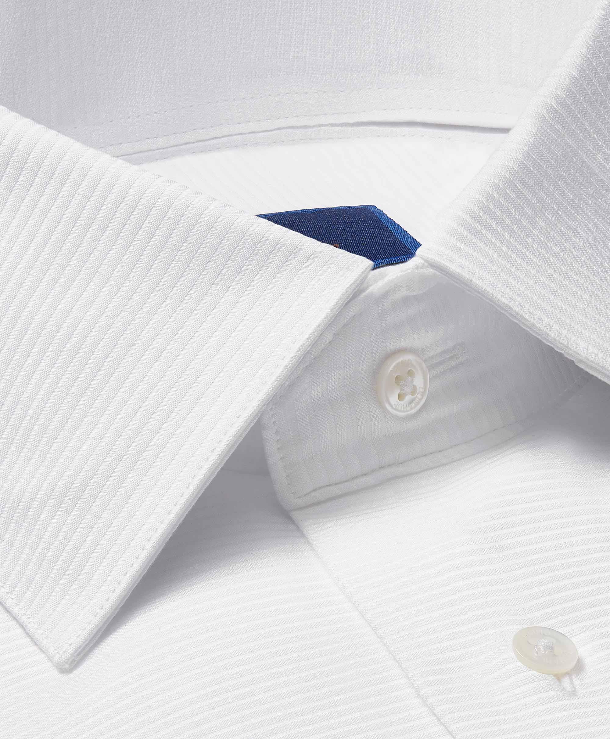 Men's Long Sleeve Ribbed Formal Shirt - Slim Fit Business Casual Dress Shirt for Office, Wedding & Professional Events