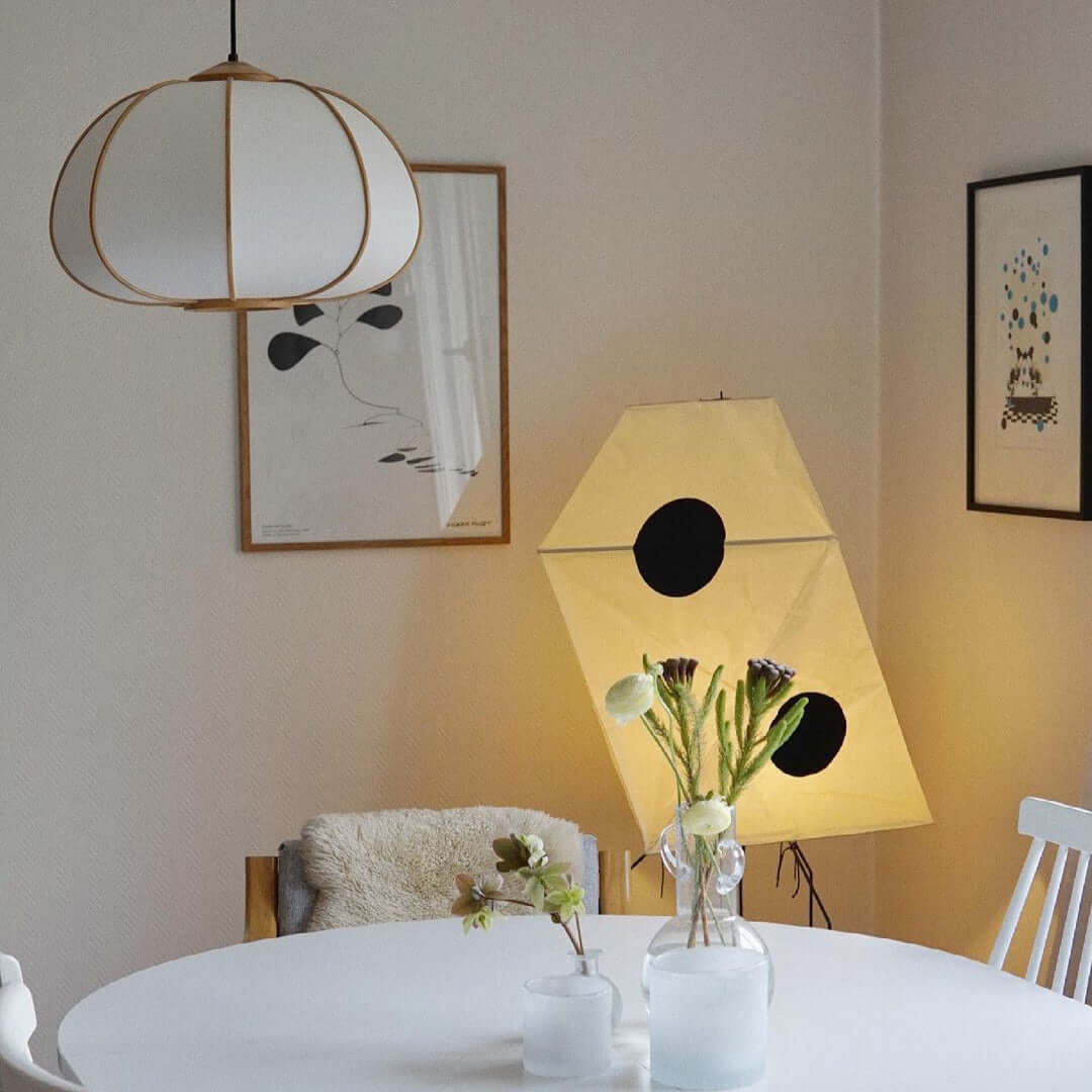 Akari UF3 Q Floor Lamp - Modern Japanese Paper Light for Living Room, Bedroom & Office - Warm Ambient Lighting for Home Decor & Relaxation