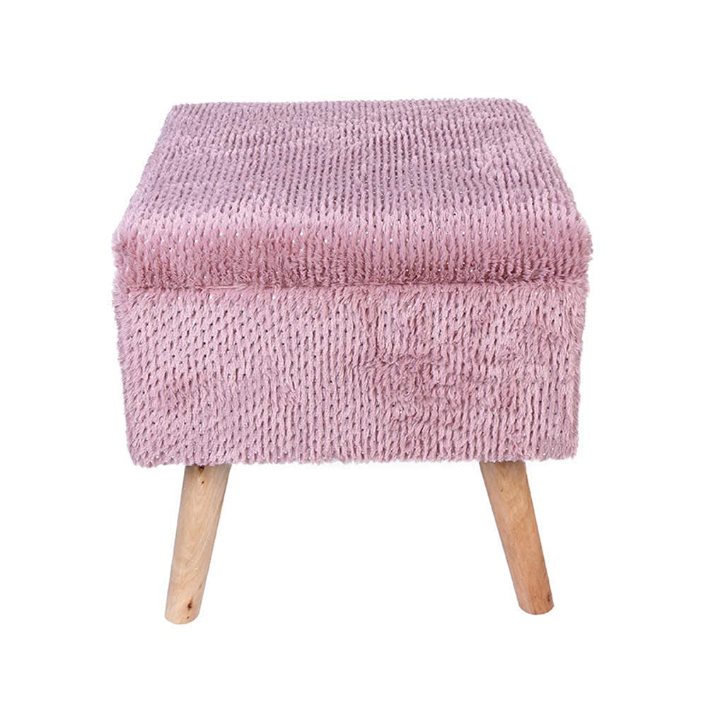 Modern Folding Footstool with Hinged Lid - Square Storage Ottoman Cube Footrest Stool for Bedroom, Living Room & Office - Multi-Purpose Furniture (Purple, 16x16x16 Inches) - Perfect for Extra Seating, Storage & Home Decor