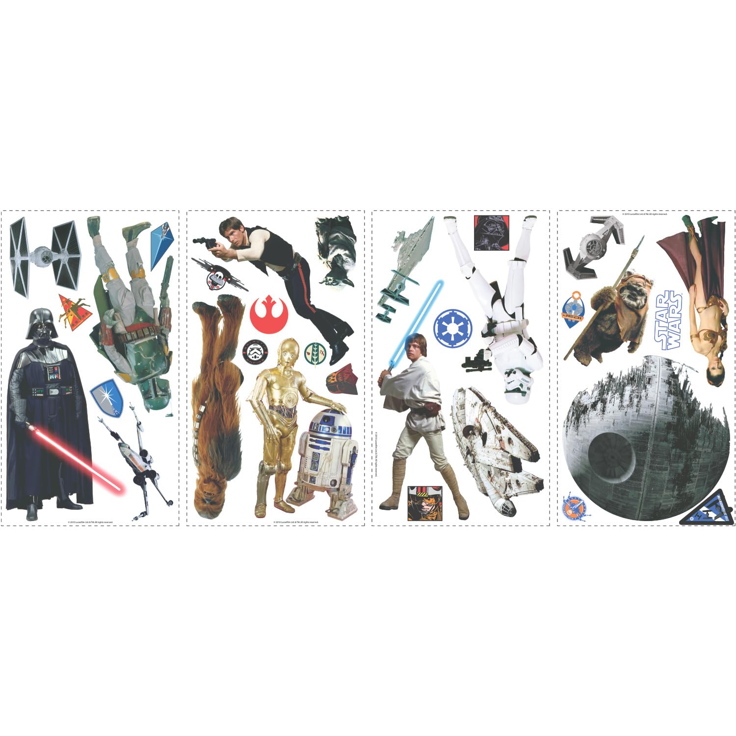 Star Wars Classic Peel and Stick Wall Decals - RoomMates RMK1586SCS - Easy DIY Wall Stickers for Kids Bedroom, Nursery, Game Room & Home Decor