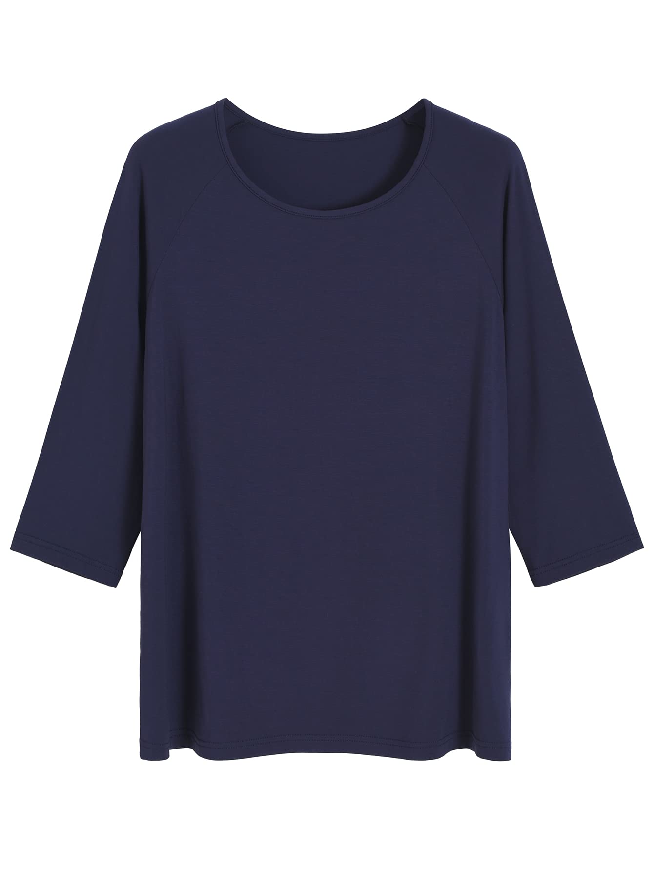 Women's Viscose Pajama Tops - Soft Crewneck Sleep Tee with 3/4 Sleeves for Comfortable Lounge & Nightwear | Perfect for Relaxing at Home, Travel & Sleepwear