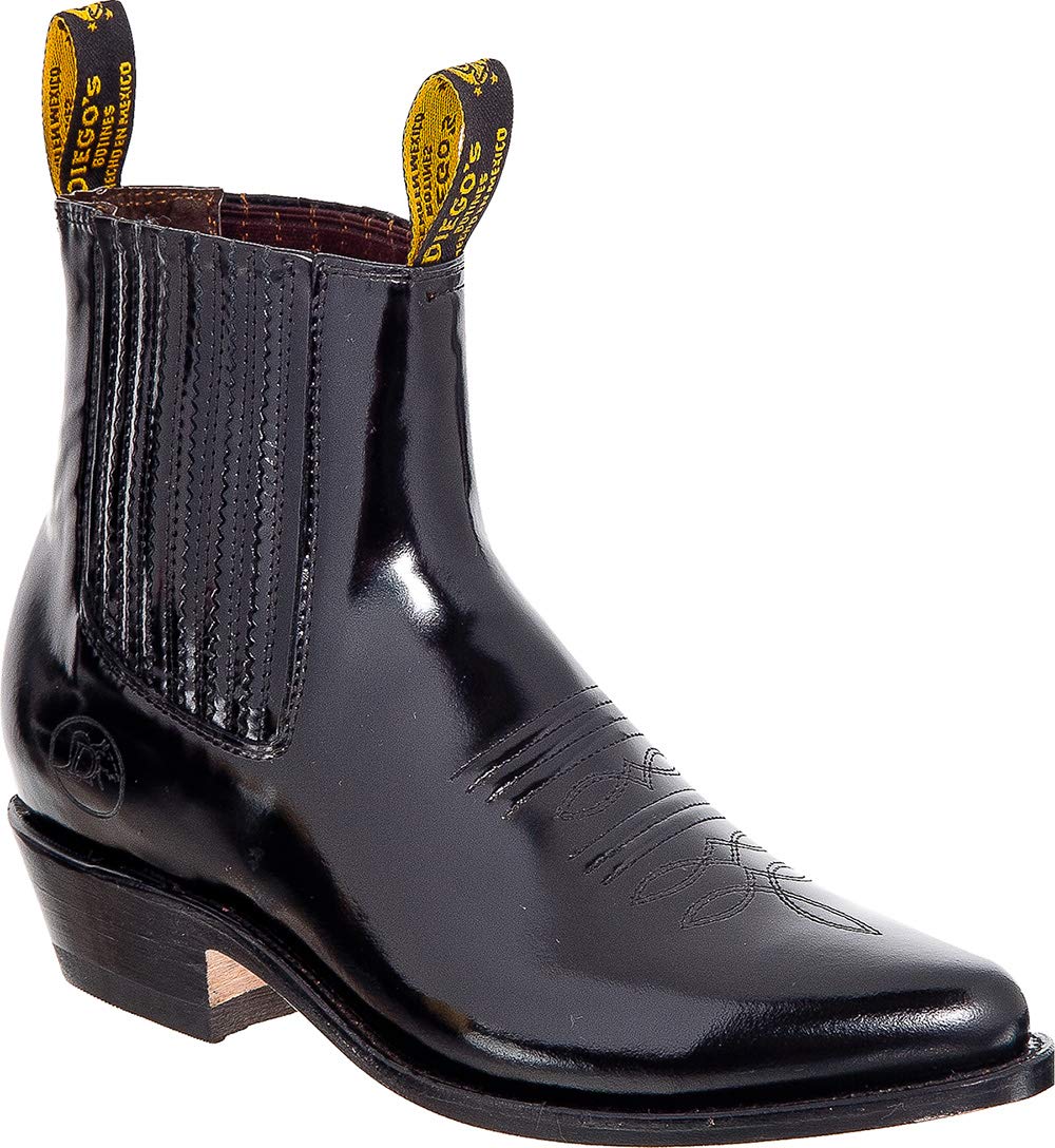**Men's Genuine Leather Western Cowboy Boots – Short Ankle Charro Botin for Rodeo, Country Dance & Casual Wear**