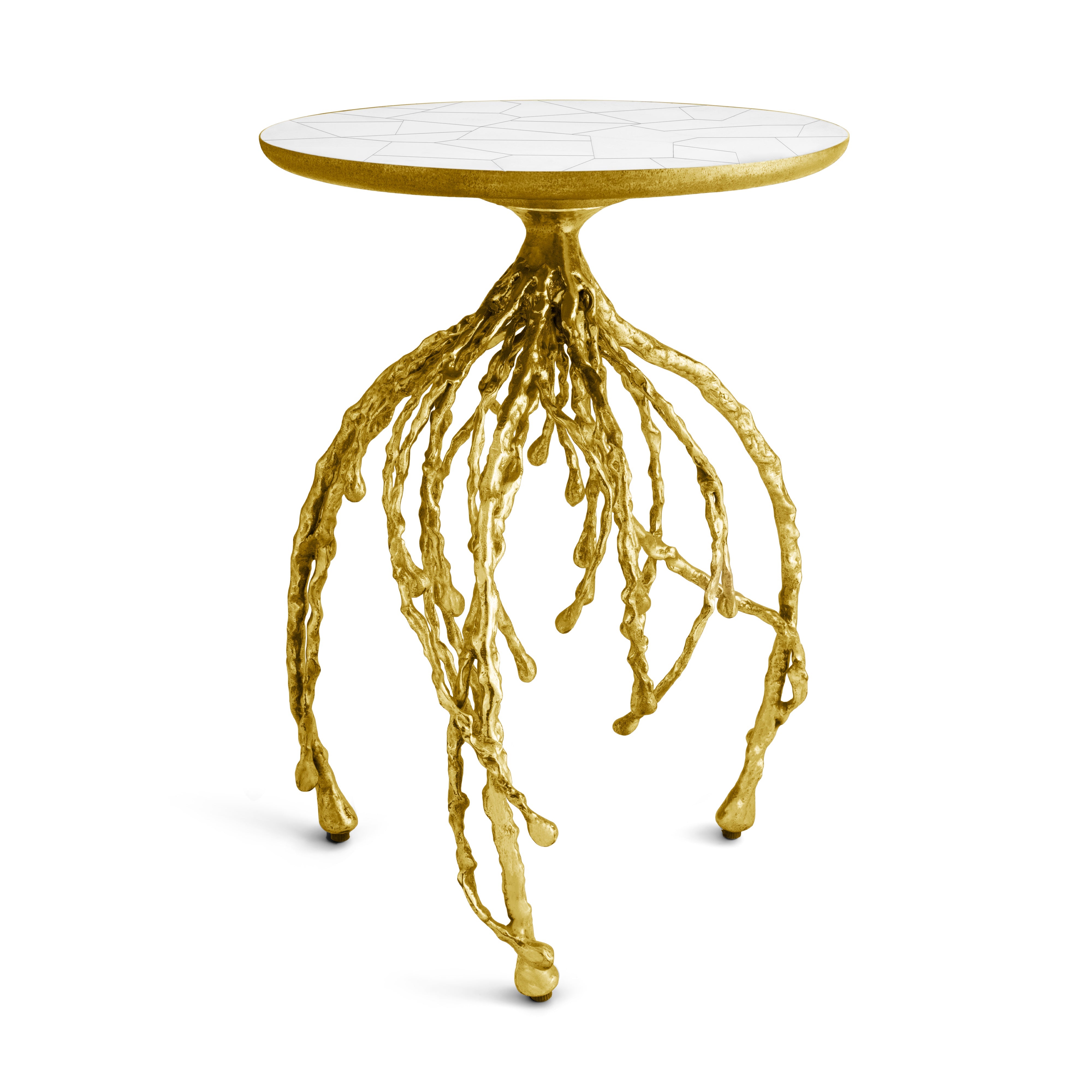 Natural Water Hyacinth Woven Accent Table - Handmade Rattan Side Table for Living Room, Patio & Bedroom Decor - Boho Chic Home Furniture for Indoor & Outdoor Use