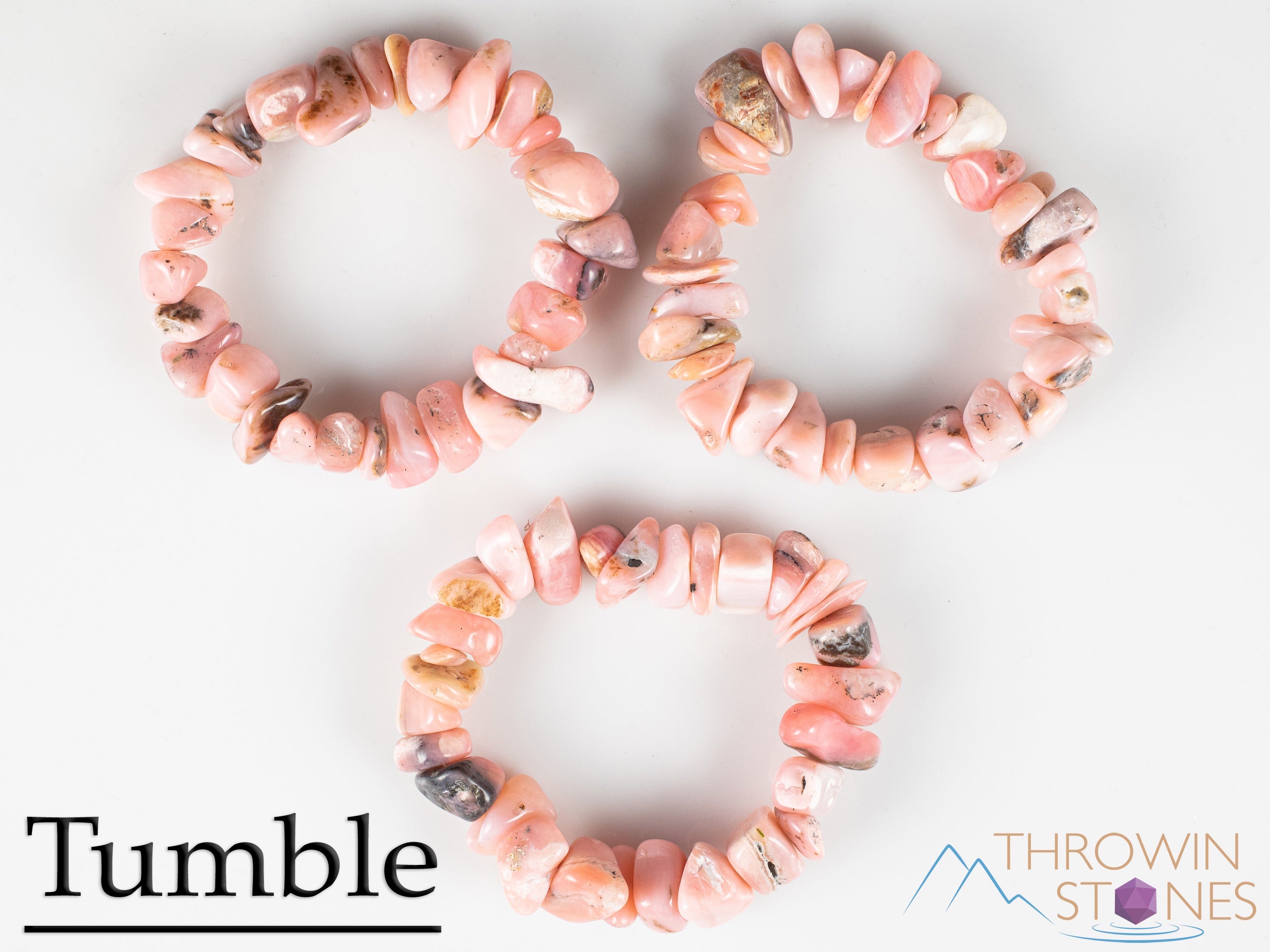 Handmade Peruvian Pink Opal Crystal Bracelet - Natural Healing Stone Chip Beads for Women, Spiritual Jewelry Gift for Meditation, Yoga & Positive Energy