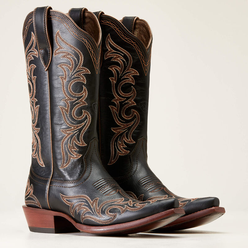 Ariat Women's Hazen Western Boots - Black Leather Cowgirl Boots for Riding & Country Fashion | Durable & Comfortable for Horseback Riding, Rodeo & Casual Wear