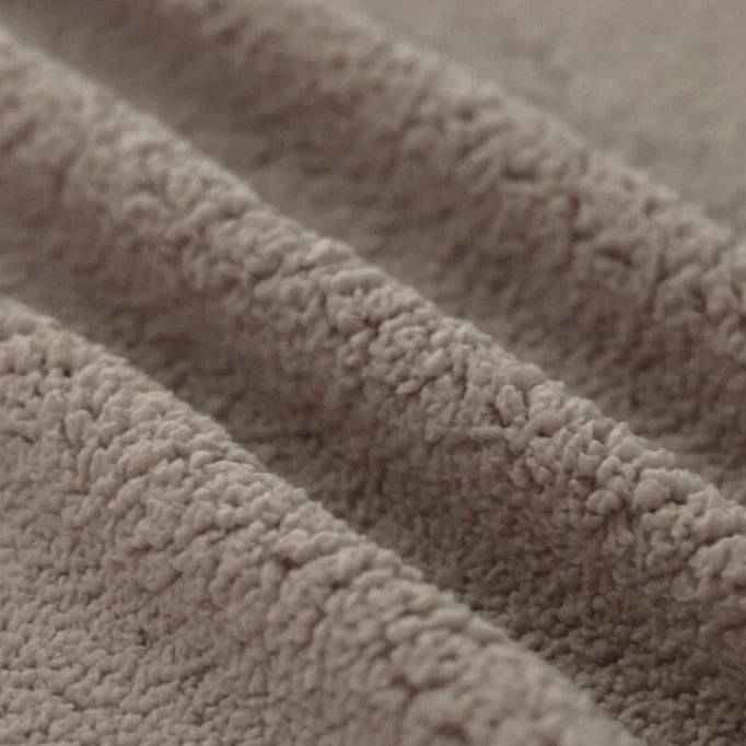 Cozy Curly Teddy Sherpa Fleece Blanket - Soft Taupe Throw for Winter Warmth, Couch & Bed Decor - Perfect for Snuggling, Lounging & Gift Giving