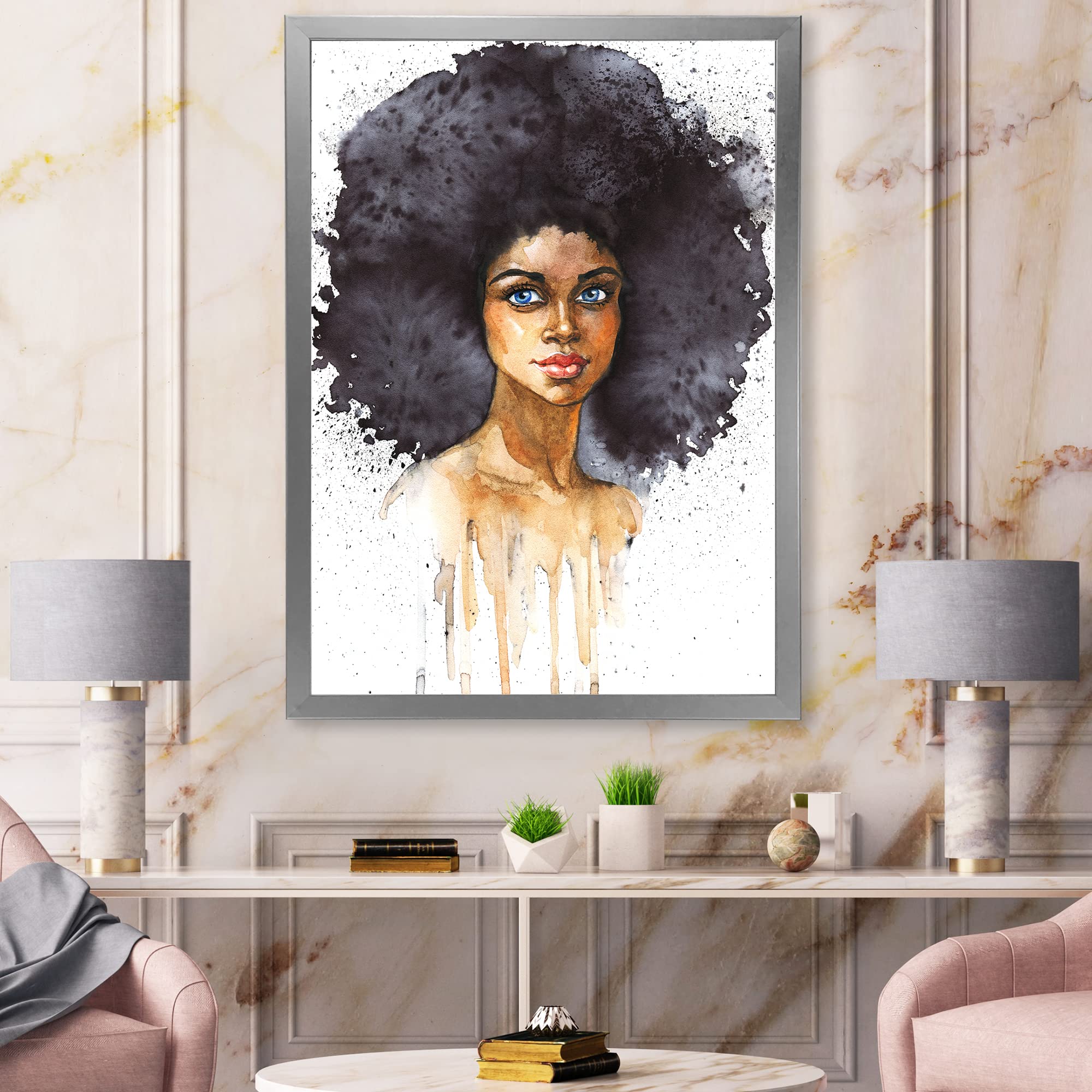 African American Woman Portrait - Modern Framed Wall Art for Living Room, Bedroom & Office Decor | Black Art Prints for Home & Gifts
