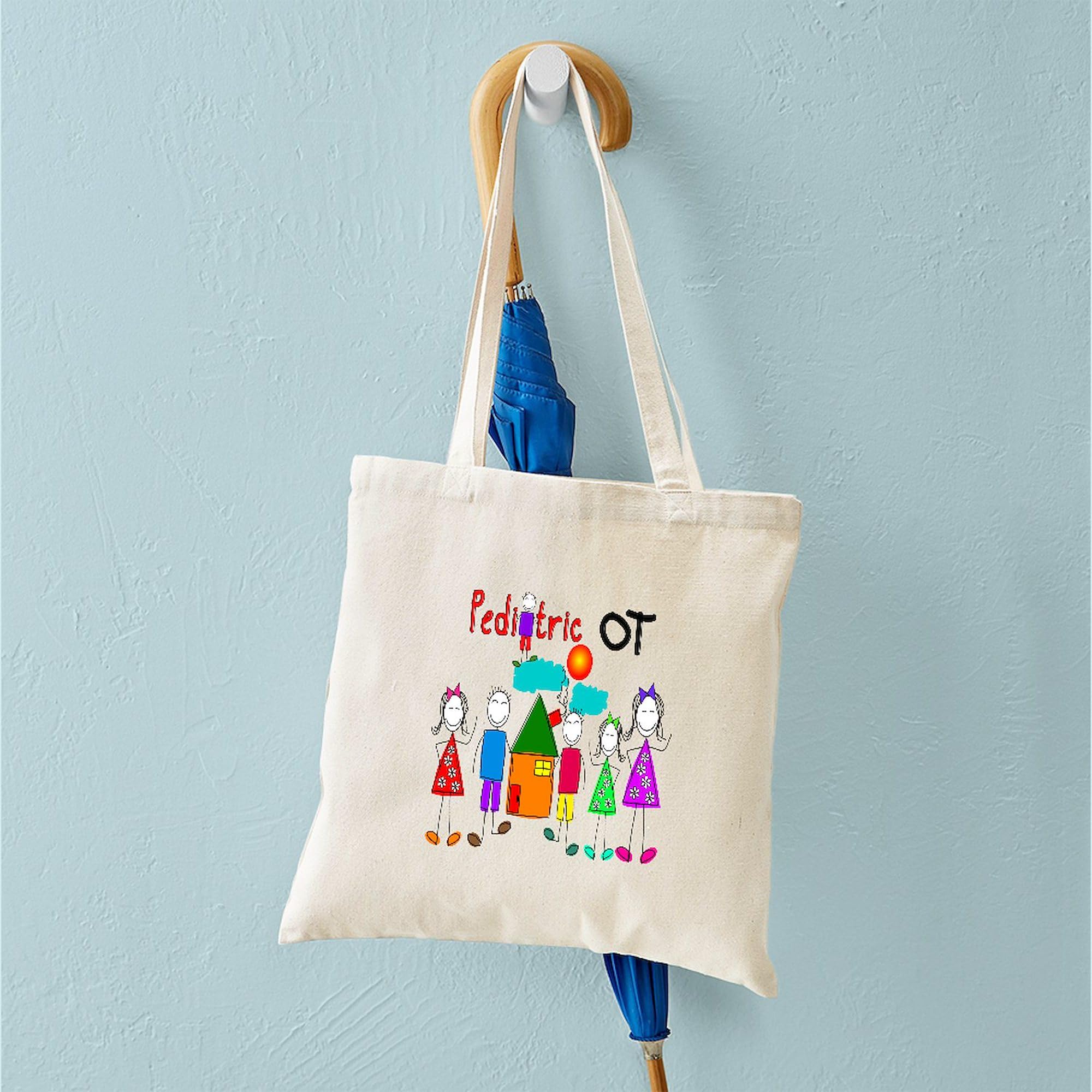 Pediatric Occupational Therapist Tote Bag - Natural Canvas Reusable Shopping Bag for Therapists, Teachers & Healthcare Professionals - Perfect for Work, Conferences & Daily Use