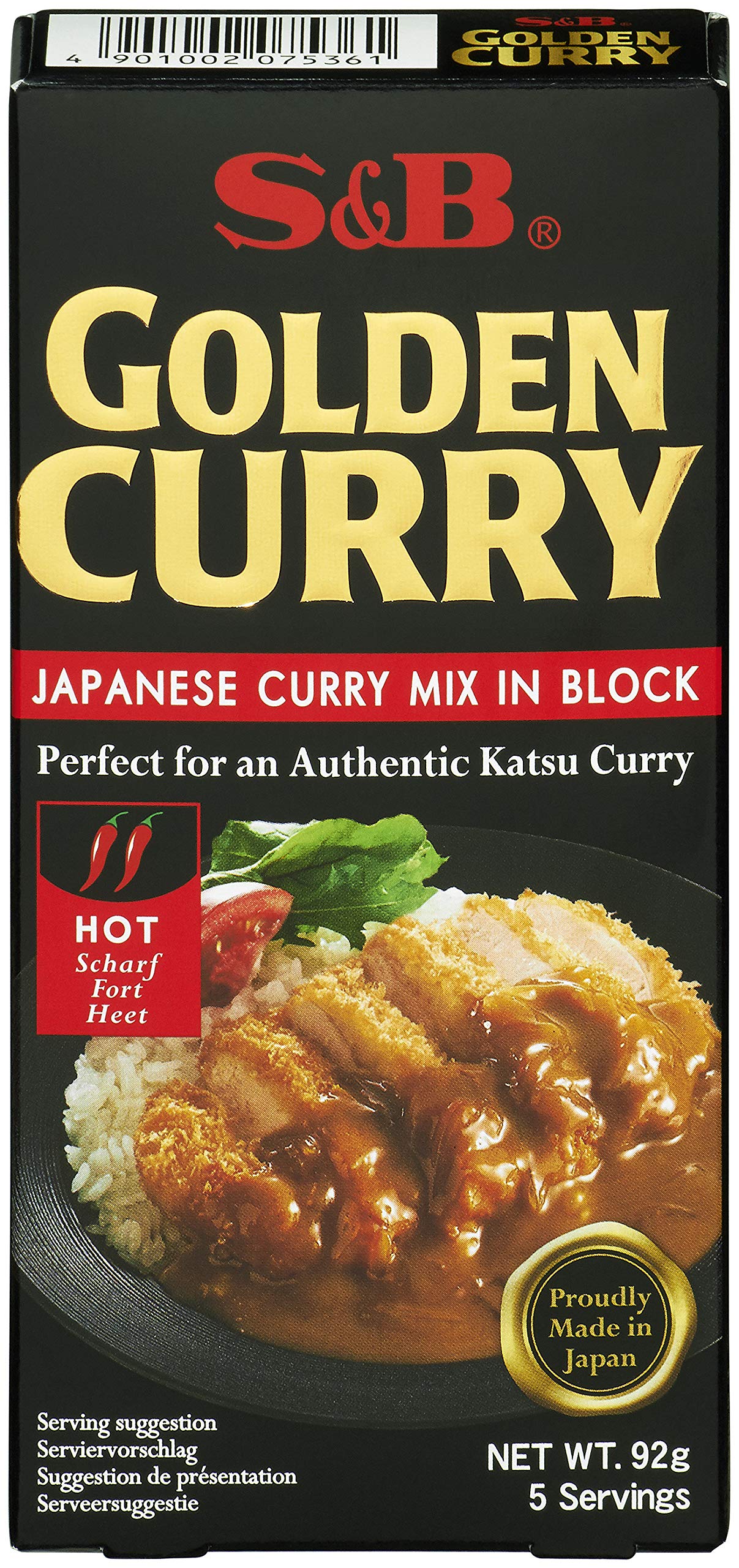 S&B Golden Curry Sauce Mix, Medium Hot, 100g (Pack of 2) - Japanese Curry Roux Blocks for Easy Homemade Curry Rice, Stews & Hot Pot