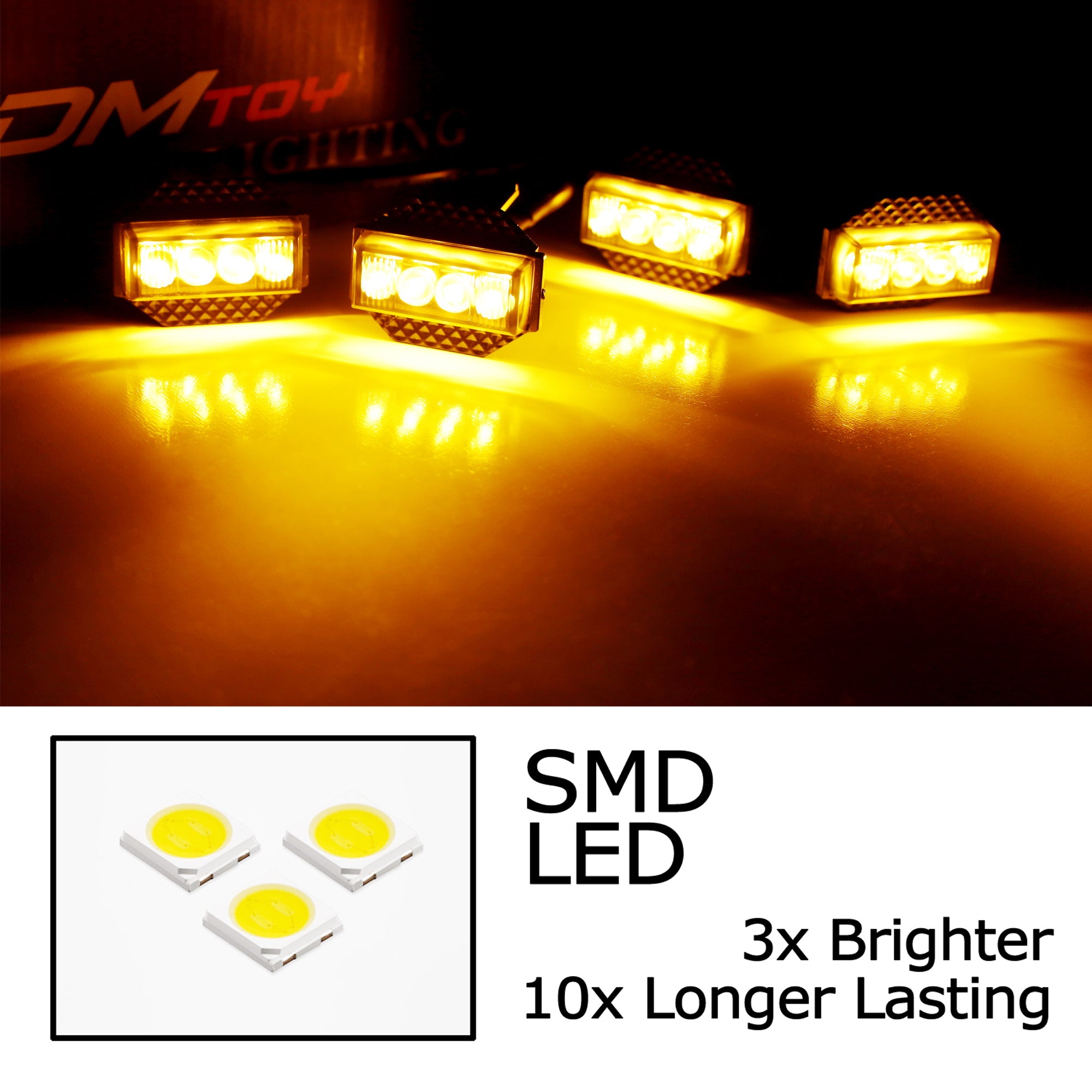 TRD Style Smoked Amber Full LED Grille Lighting Kit for 2018-2021 Toyota Tundra - Off-Road & Night Driving Enhancement