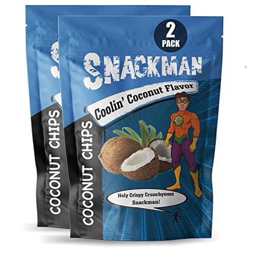 Healthy Baked Coconut Chips Snacks - Gluten-Free Dried Fruit Crisps - Superhero Themed Kids Treats (2 Pack) - Perfect for Lunchboxes, After-School Snacks & Healthy On-the-Go Munching