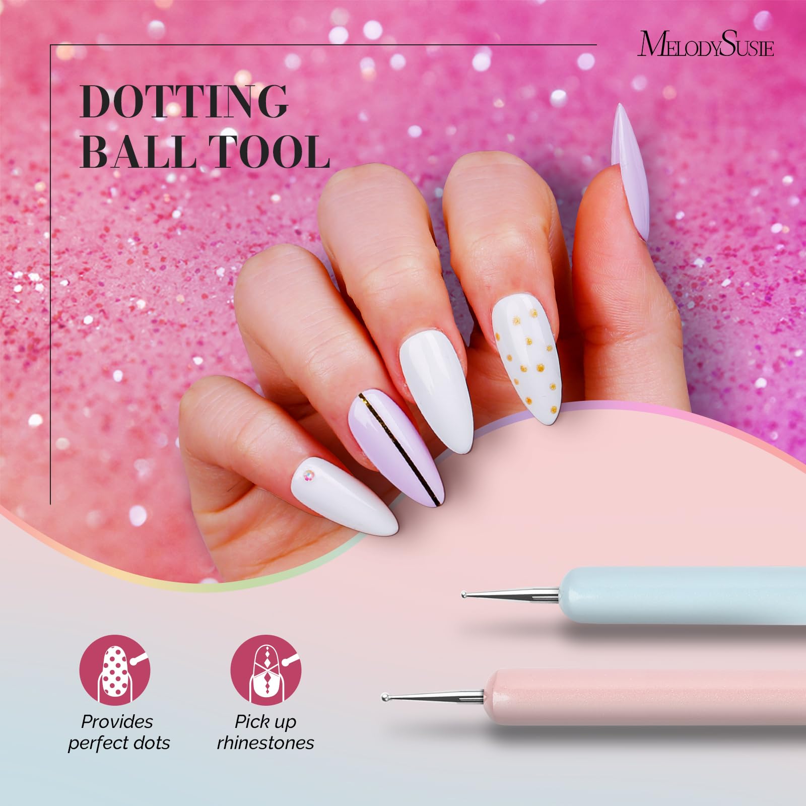 MelodySusie 6pcs Nail Art Brushes Set for DIY Salon & Home Use
