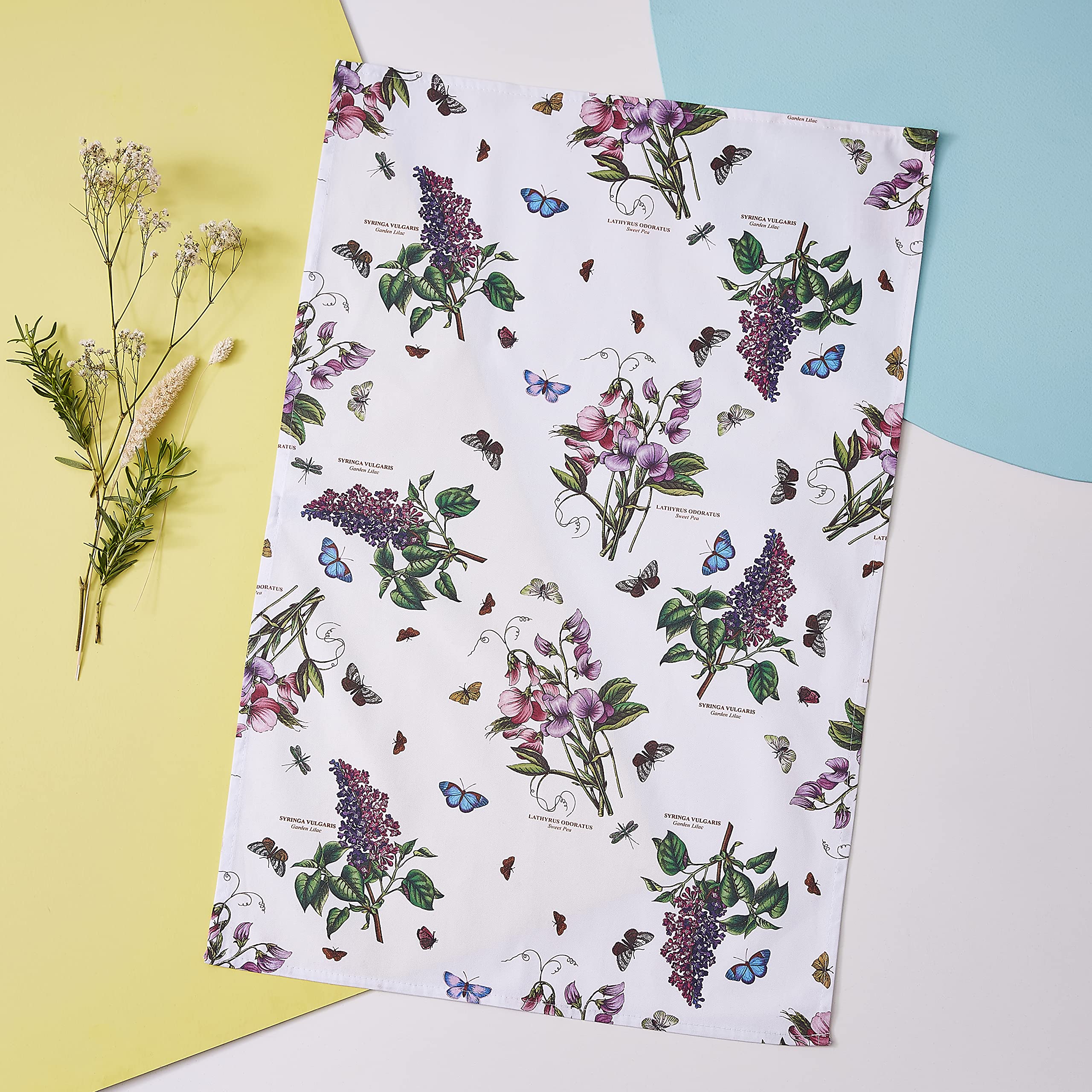 Pimpernel Botanic Garden Cotton Tea Towel - Quick-Drying Absorbent Dish Cloth with Floral Design, Multi-Purpose Kitchen Towel for Dishes, Hands & Cleaning - Machine Washable 18x29 Inches - Perfect for Cooking, Baking & Home Decor