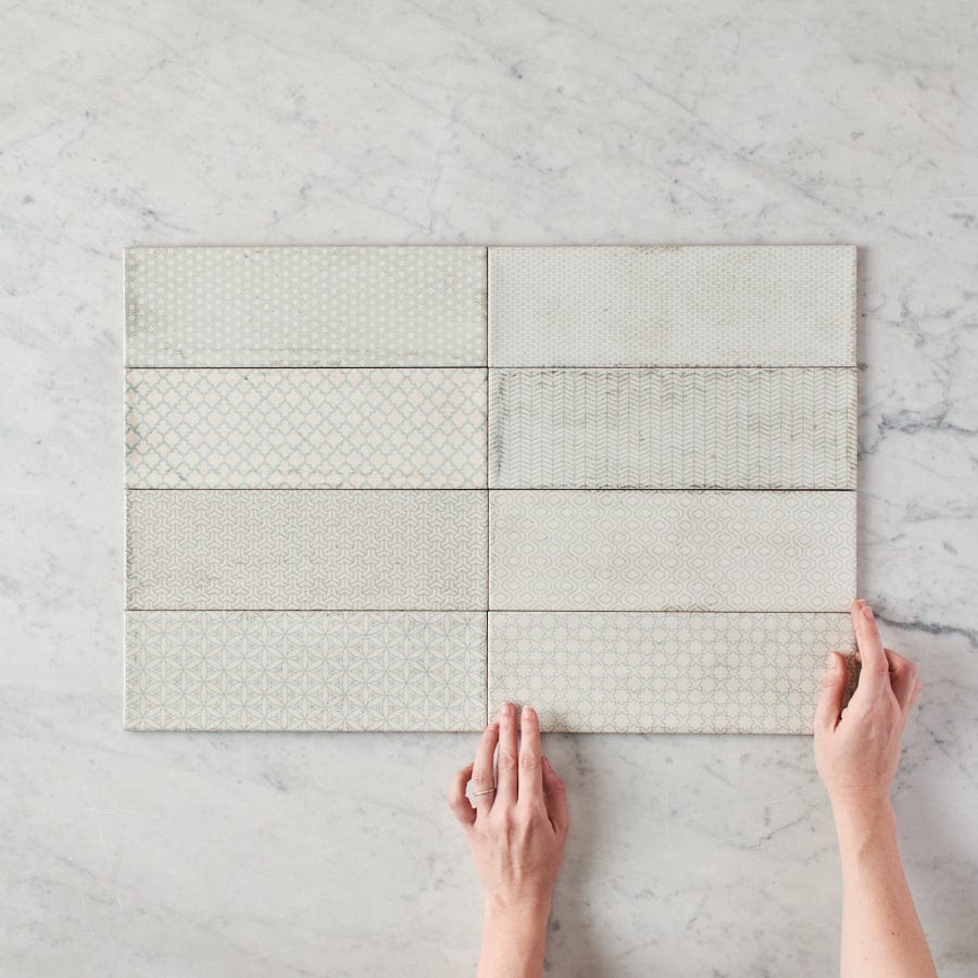 Lennox Head Gloss Green Pattern Tile - Premium Ceramic Wall & Floor Tiles for Bathroom, Kitchen Backsplash, and Living Room Decor