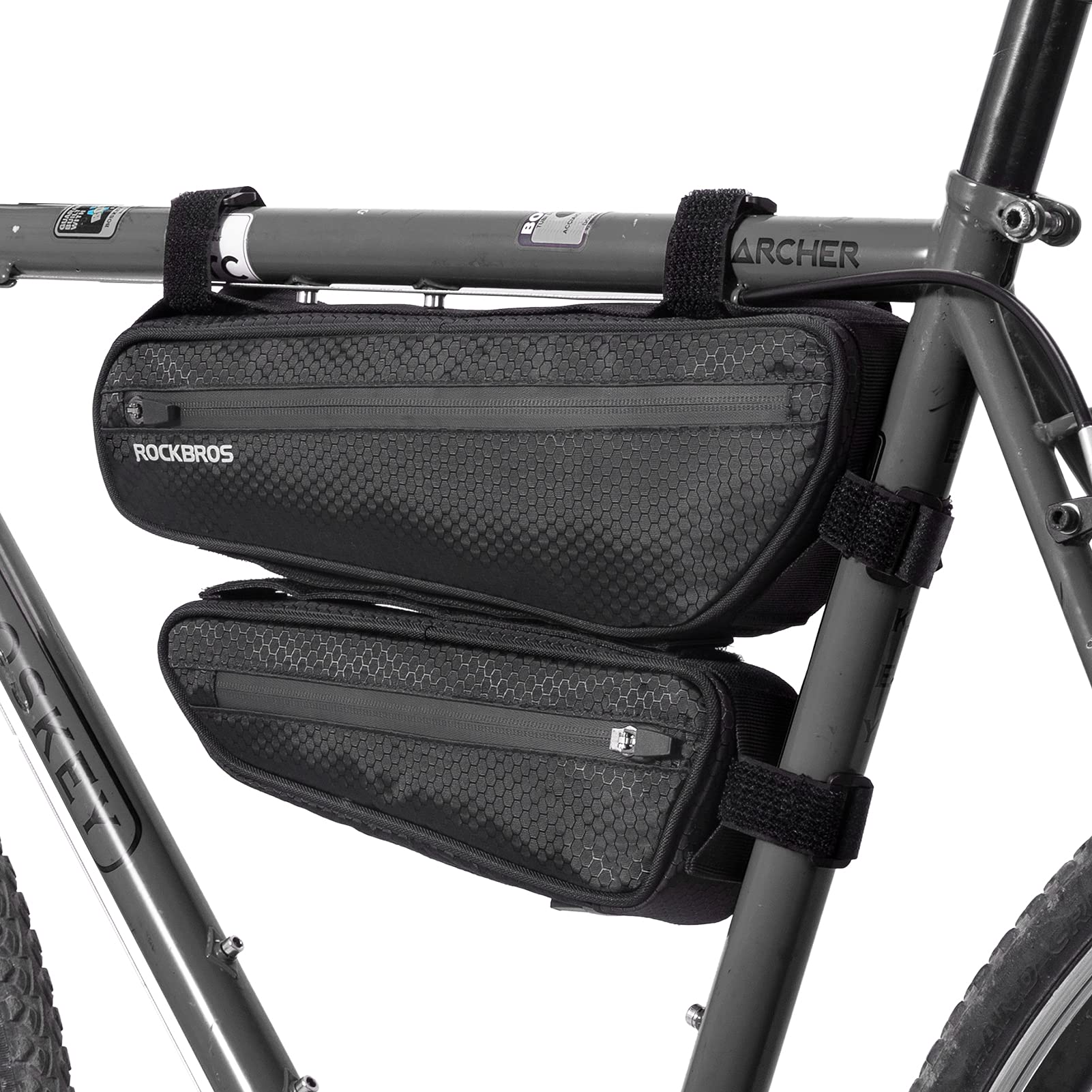 ROCKBROS Waterproof Bike Frame Bag - Triangle Saddle Bag for MTB & Road Bikes - Durable Cycling Accessories for Commuting, Mountain & Road Biking