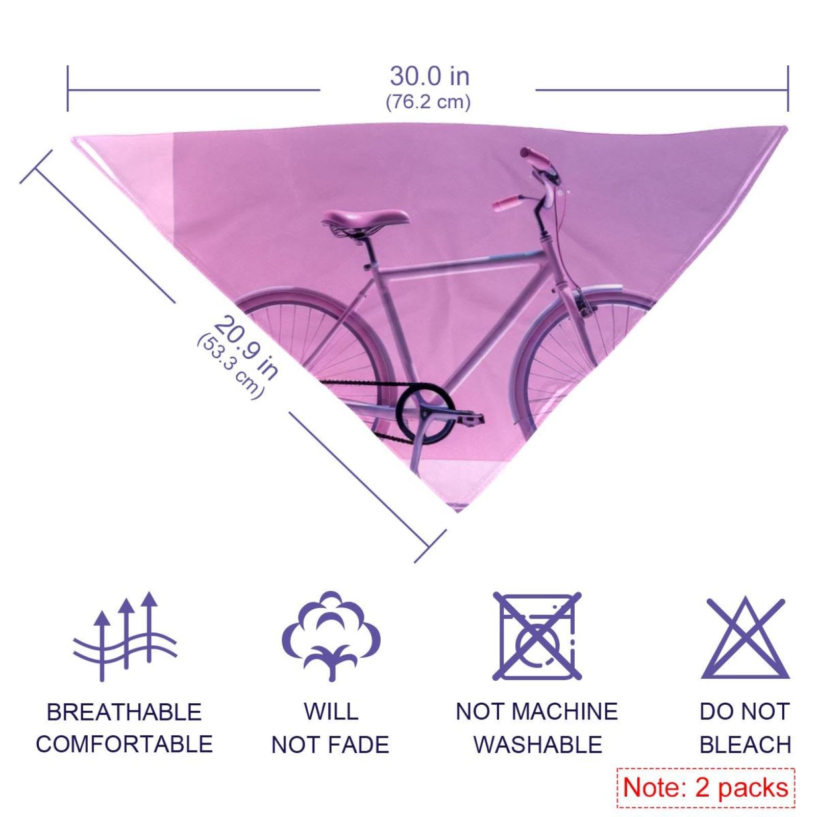 Dog Bandanas for Small & Large Dogs - 2-Piece Set with Bike Pink Pattern - Adjustable Pet Scarf & Bandana for Dogs - Perfect for Outdoor Adventures, Pet Parties & Daily Walks
