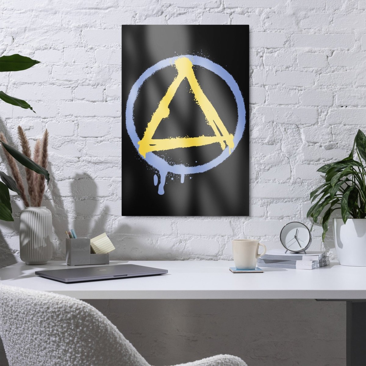 Bold & Modern Sobriety Symbol Graffiti Metal Print - Recovery Art Wall Decor for AA Meetings, Addiction Counseling Offices & Sober Living Spaces