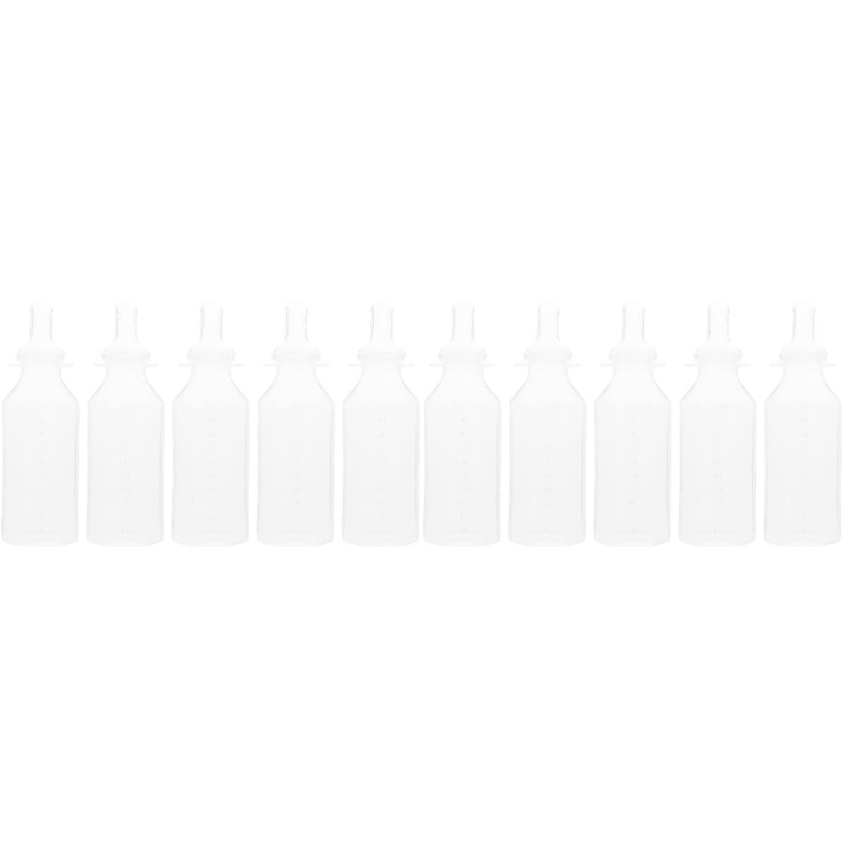 DOITOOL 10 Pack Disposable Baby Bottles for Newborns - BPA-Free Soft Feeding Bottles (White) | Essential Infant Care Supplies for Travel, Daycare & On-the-Go Feeding