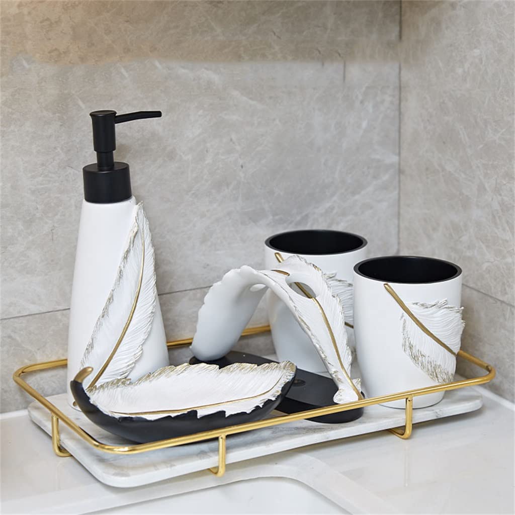 Toothbrush Holder & Mouthwash Cup Set - Bathroom Organizer for Sink Countertop | Perfect for Home, Hotel, and Travel Use