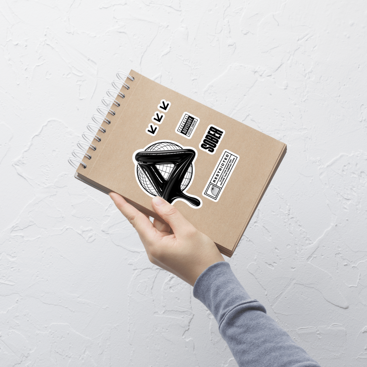 SOBER: Black Label Matte Sticker Sheet - 7 Premium Waterproof Vinyl Stickers for Laptops, Water Bottles & DIY Crafts - Durable Decals for Personalization
