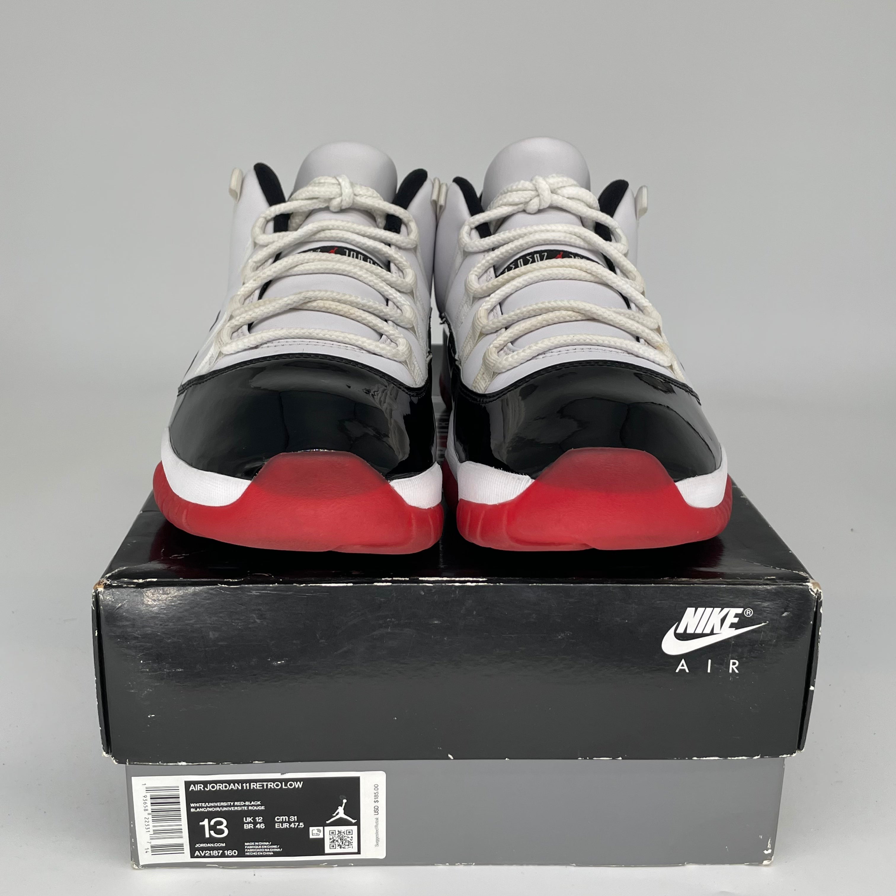 AIR JORDAN 11 LOW CONCORD BRED Men's Basketball Shoes Size 13 - AV2187-160 | Retro Sneakers for Casual Wear & Street Style