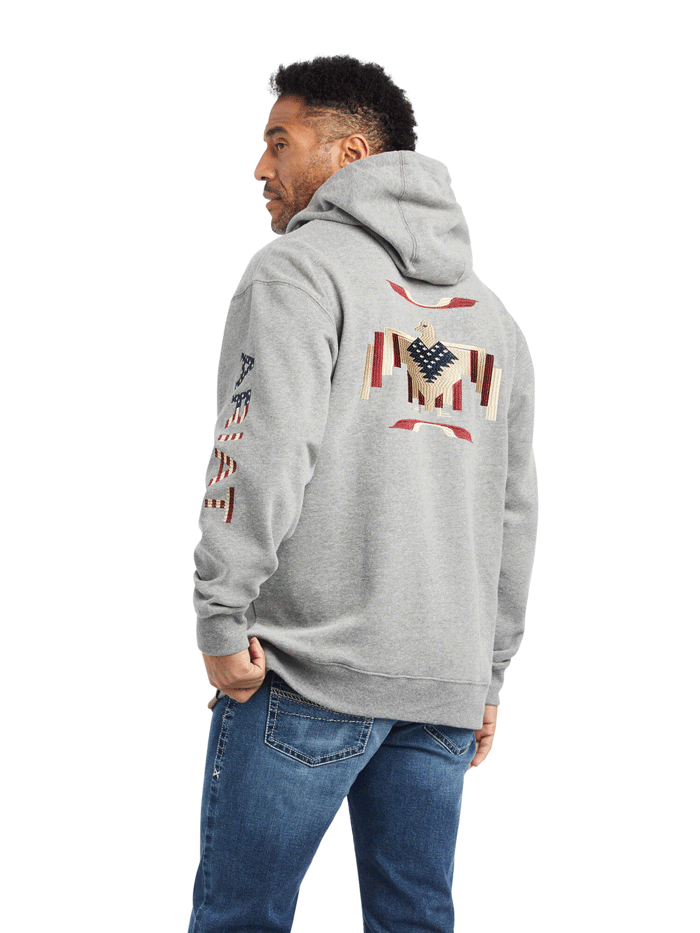 Ariat Men's Graphic Chimayo Hoodie - Heather Gray Pullover for Casual Wear & Outdoor Activities