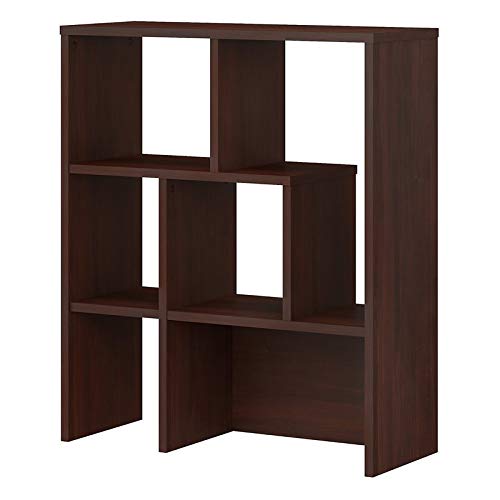 Kathy Ireland Centura Bookcase Hutch in Century Walnut - Stylish Office Storage & Display Furniture for Home or Workspace Organization