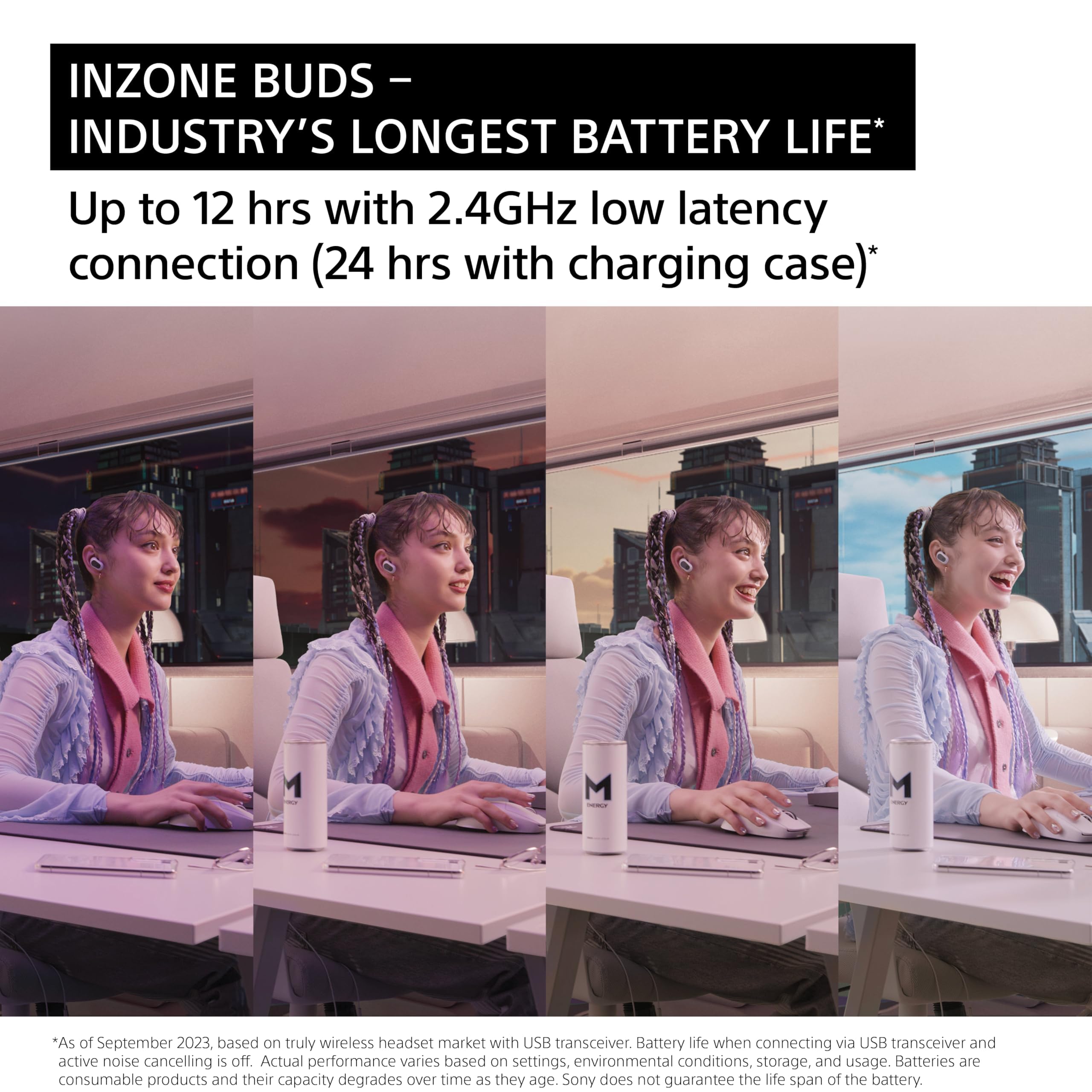 Sony INZONE Buds Truly Wireless Noise Canceling Gaming Earbuds with 24H Battery & Charging Case - 360 Spatial Sound, 30ms Low Latency for PC/PS5 - USB-C Dongle & LE Audio (LC3), WF-G700N Black - Perfect for Competitive Gaming & Immersive Entertainment