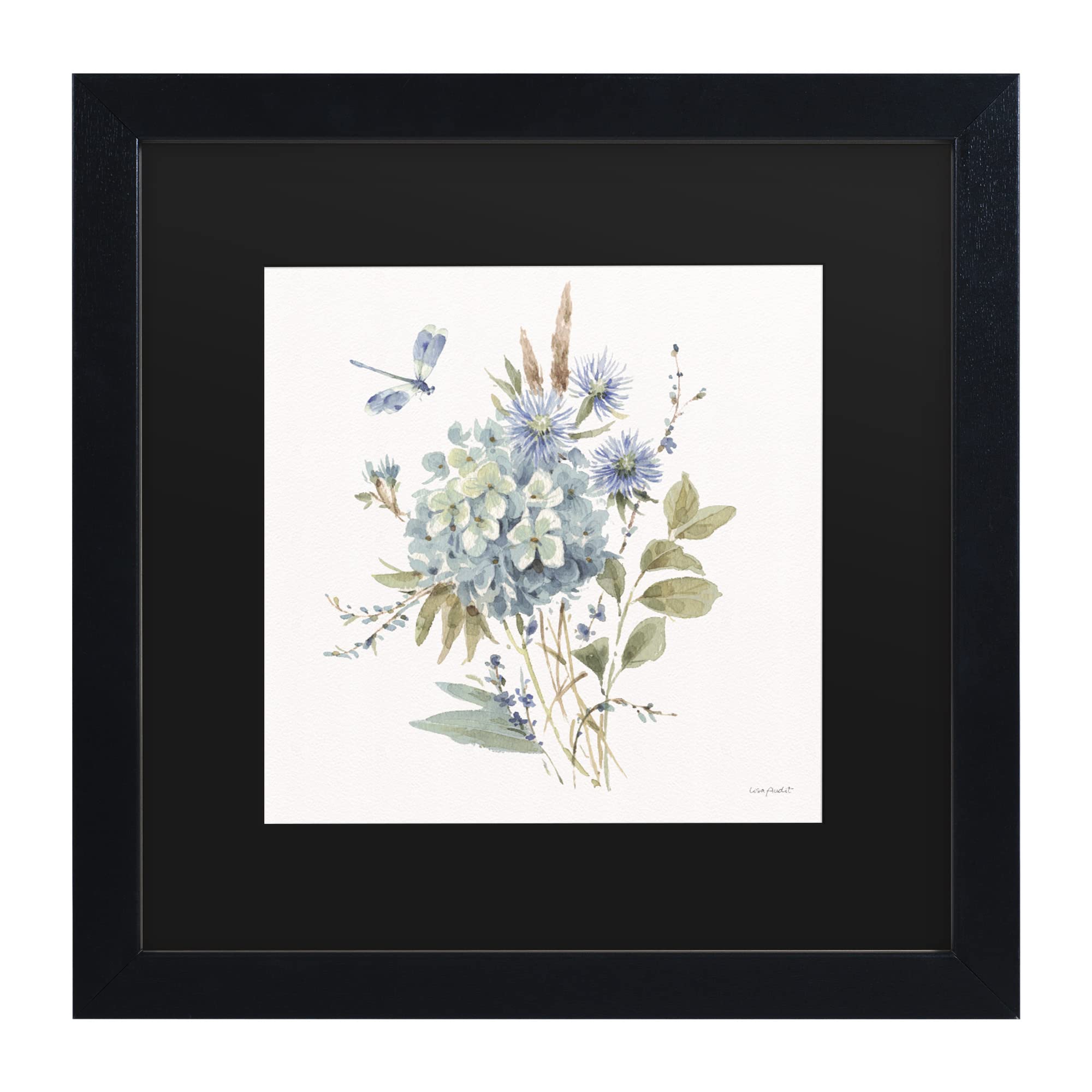 Bohemian Blue 04 on White Canvas Wall Art by Lisa Audit - Handmade Bohemian Home Decor for Living Room, Bedroom & Office
