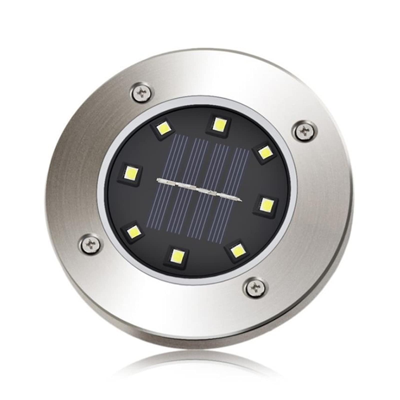 8LED Solar Ground Lights - Waterproof Solar Powered Disk Lights for Garden, Walkway, Lawn, Pathway & Yard | Outdoor Landscape Lighting for Steps, Decks, Stairs & Fences | Perfect for Nighttime Safety & Garden Decoration