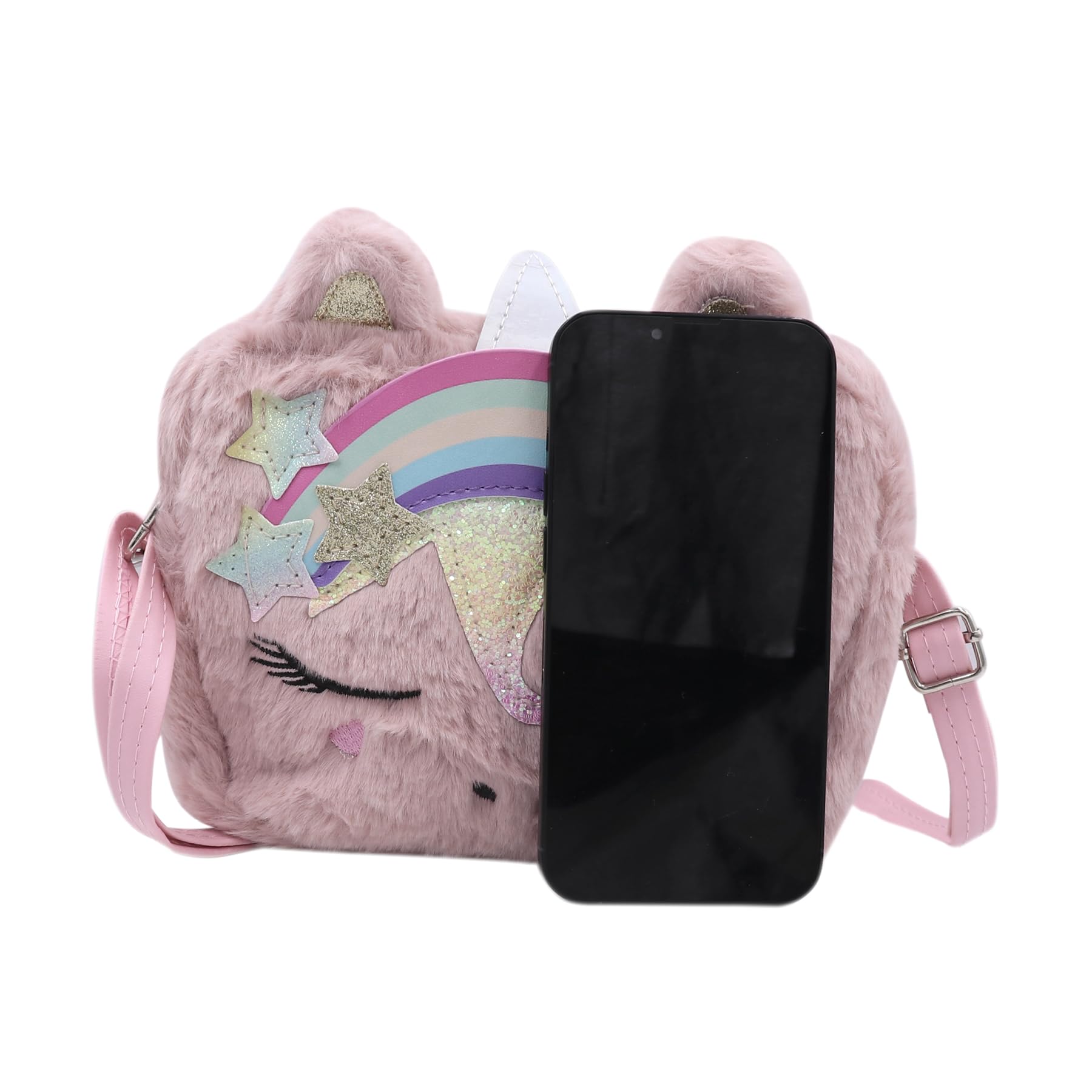 Adorable Pink Fluffy Unicorn Crossbody Bag - Kawaii Plush Shoulder Purse for Women & Girls | Perfect Gift for Birthday, Cosplay, Anime Conventions & Daily Use