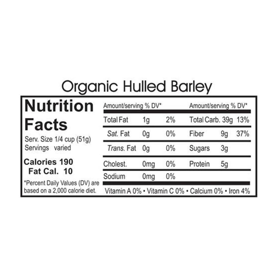 Organic Hulled Barley Non-GMO - 2lb Bulk Bag (Pack of 10) | Perfect for Soups, Stews, Baking & Healthy Meal Prep