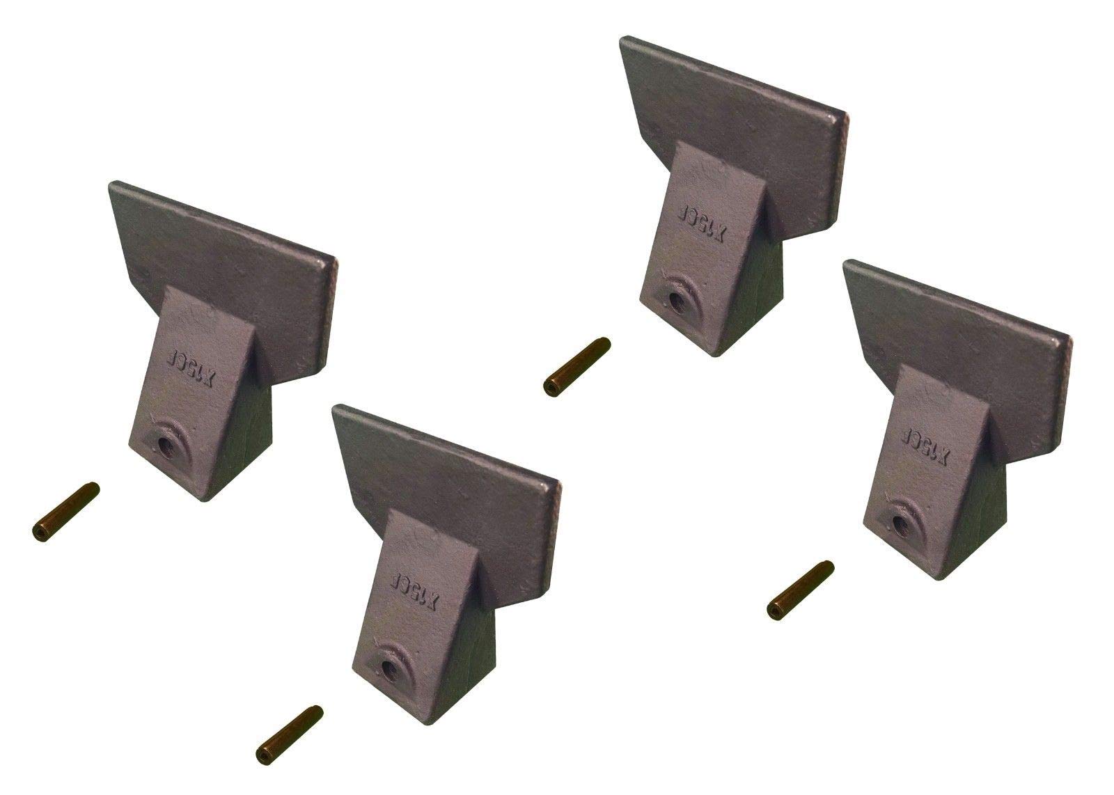 4-Pack Hensley Style Backhoe Bucket Teeth with Pins - Mini Excavator Flare Teeth X156F - Perfect for Digging, Trenching & Landscaping Projects