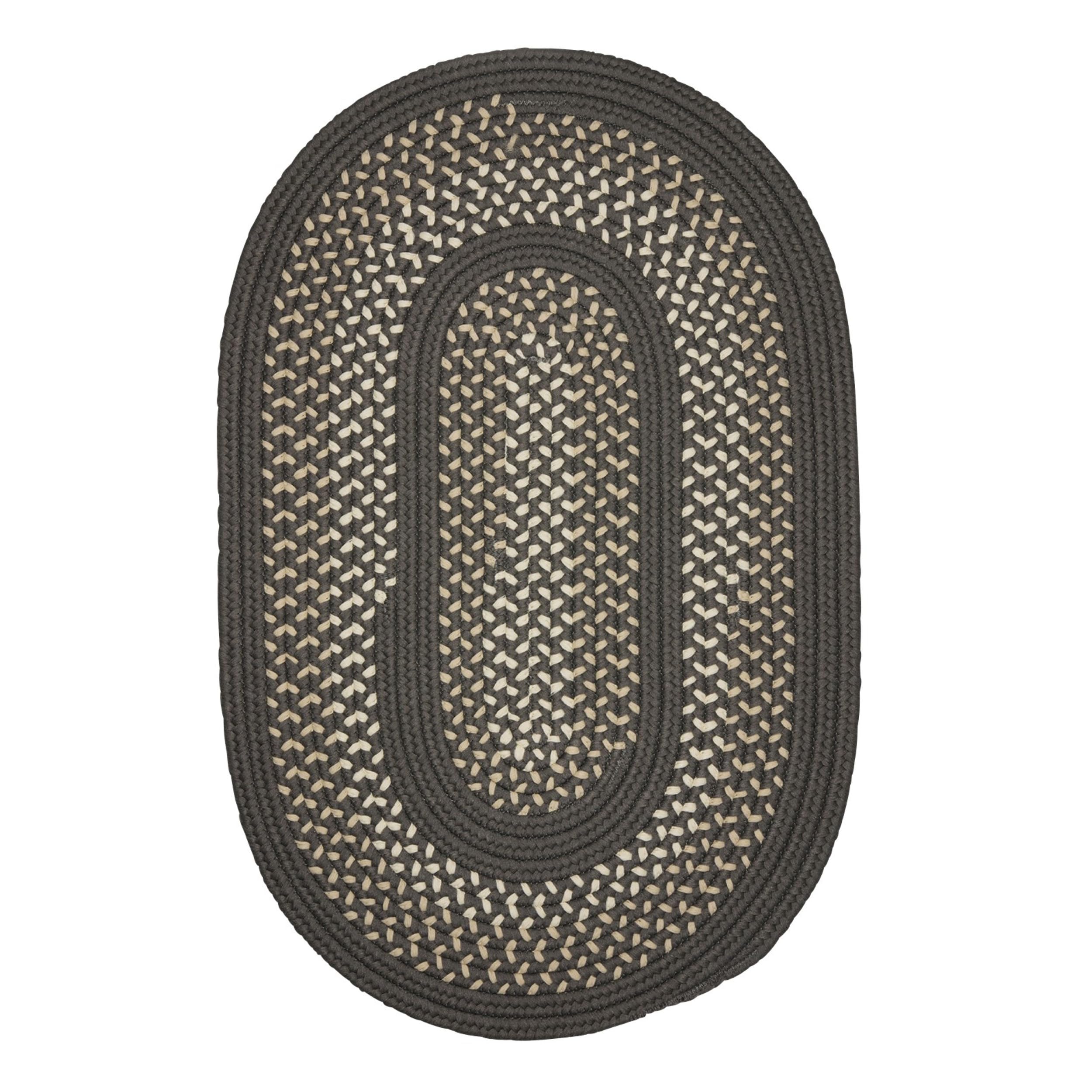 Premium Deerfield Round Area Rug 4x4 Feet - Soft Gray Indoor/Outdoor Carpet for Living Room, Bedroom, or Patio Decor