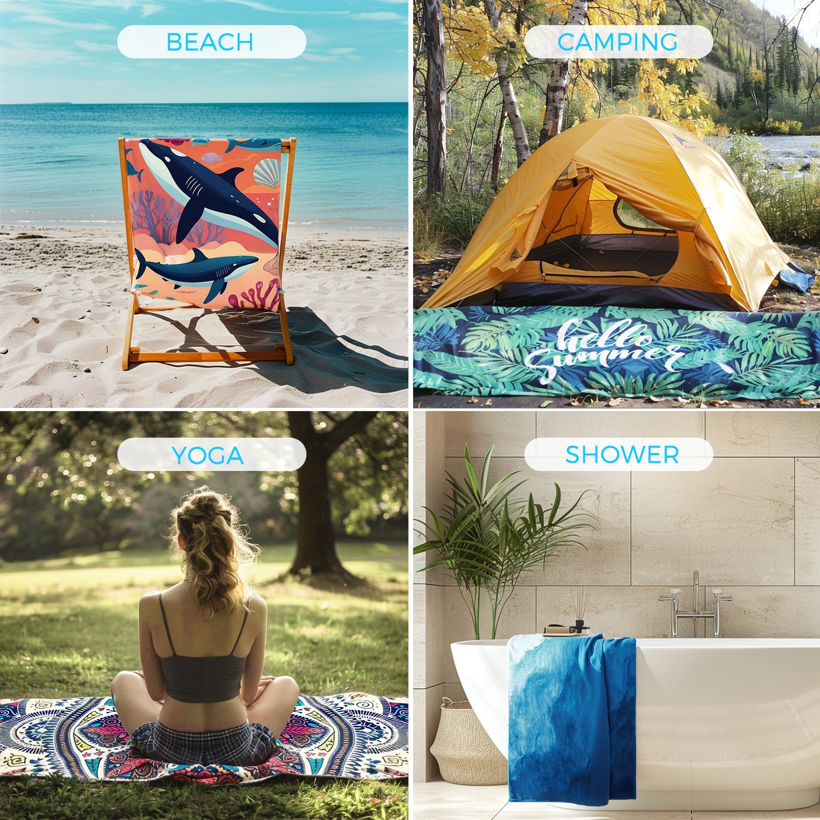 2 Pack Microfiber Lightweight Beach Towels - 71