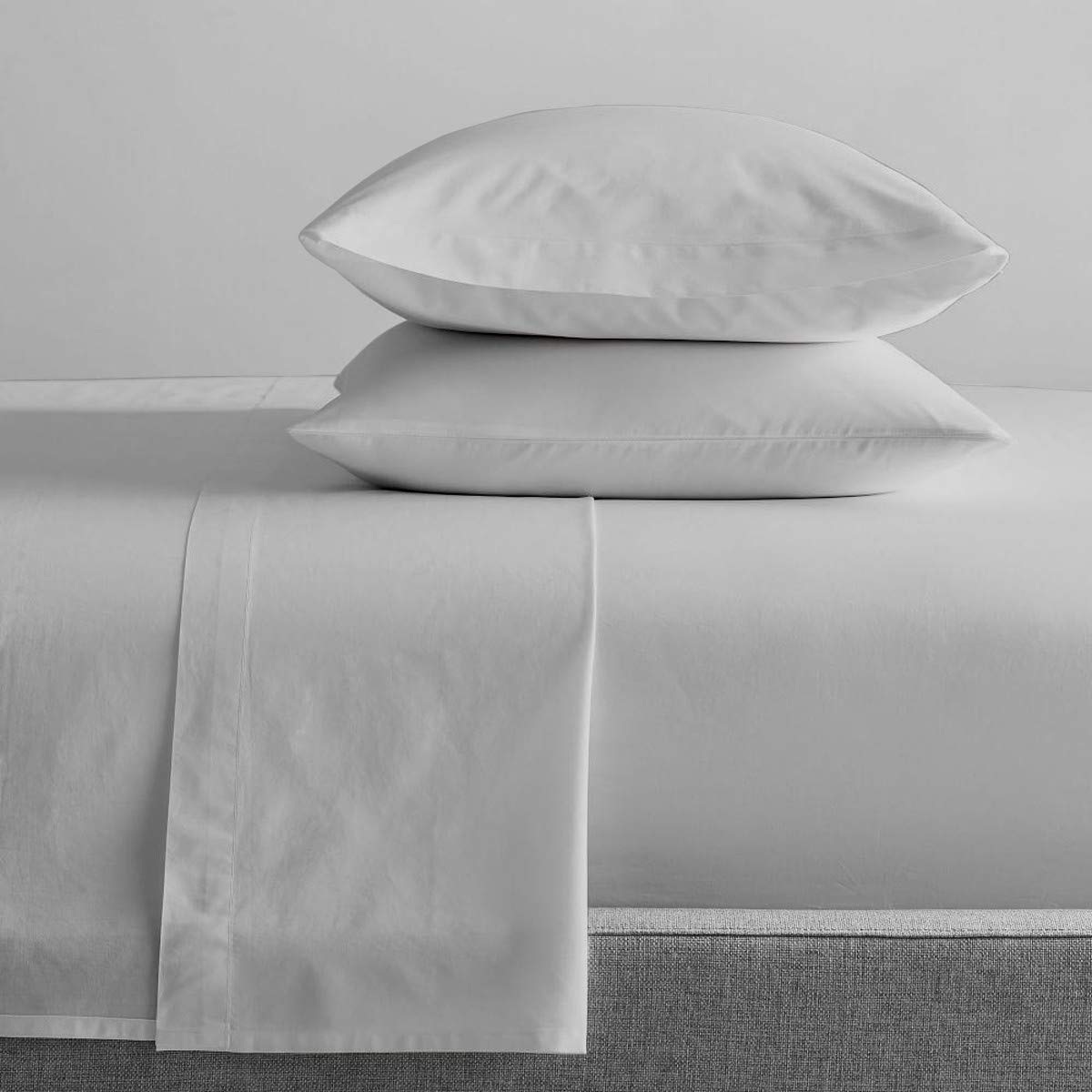Premium 800 Thread Count 100% Egyptian Cotton Sheet Set - Full Size, Silver Solid 4-Piece with Deep Pocket (Fits Mattress Up to 15