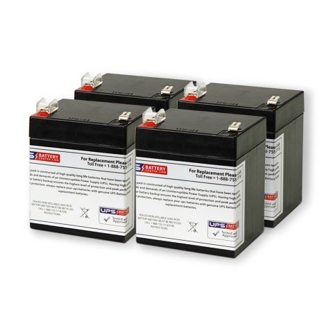 Unison 600 UPS Replacement Battery Set - 4 Pack Compatible Batteries for Backup Power Supply - Perfect for Home Office, Server Rooms & Emergency Power Outages