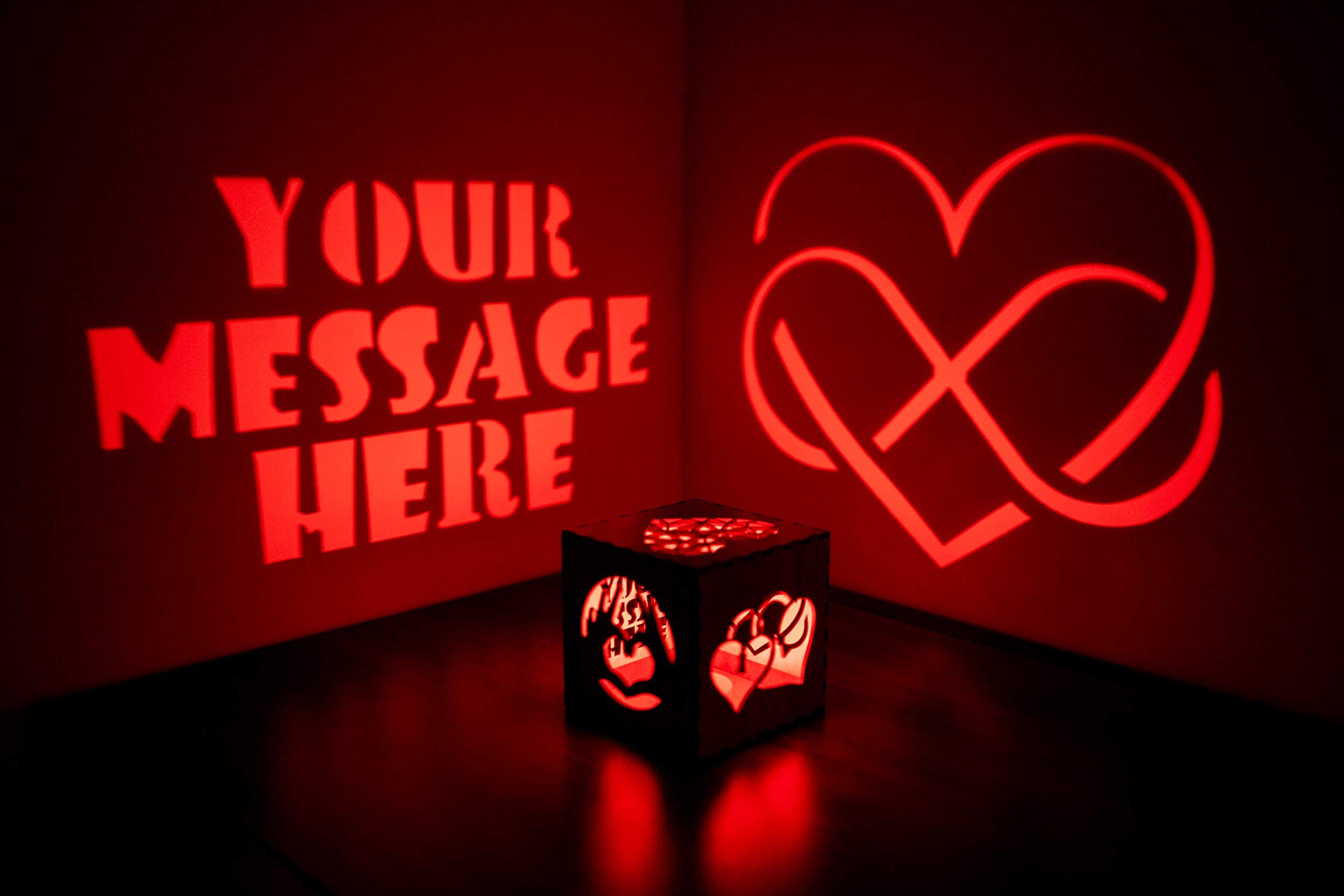 Personalized Light Up Message Box - Romantic Birthday Gift for Women, Wife, Girlfriend - Custom Night Box Gift Idea for Her - Perfect for Anniversaries, Valentine's Day & Special Occasions