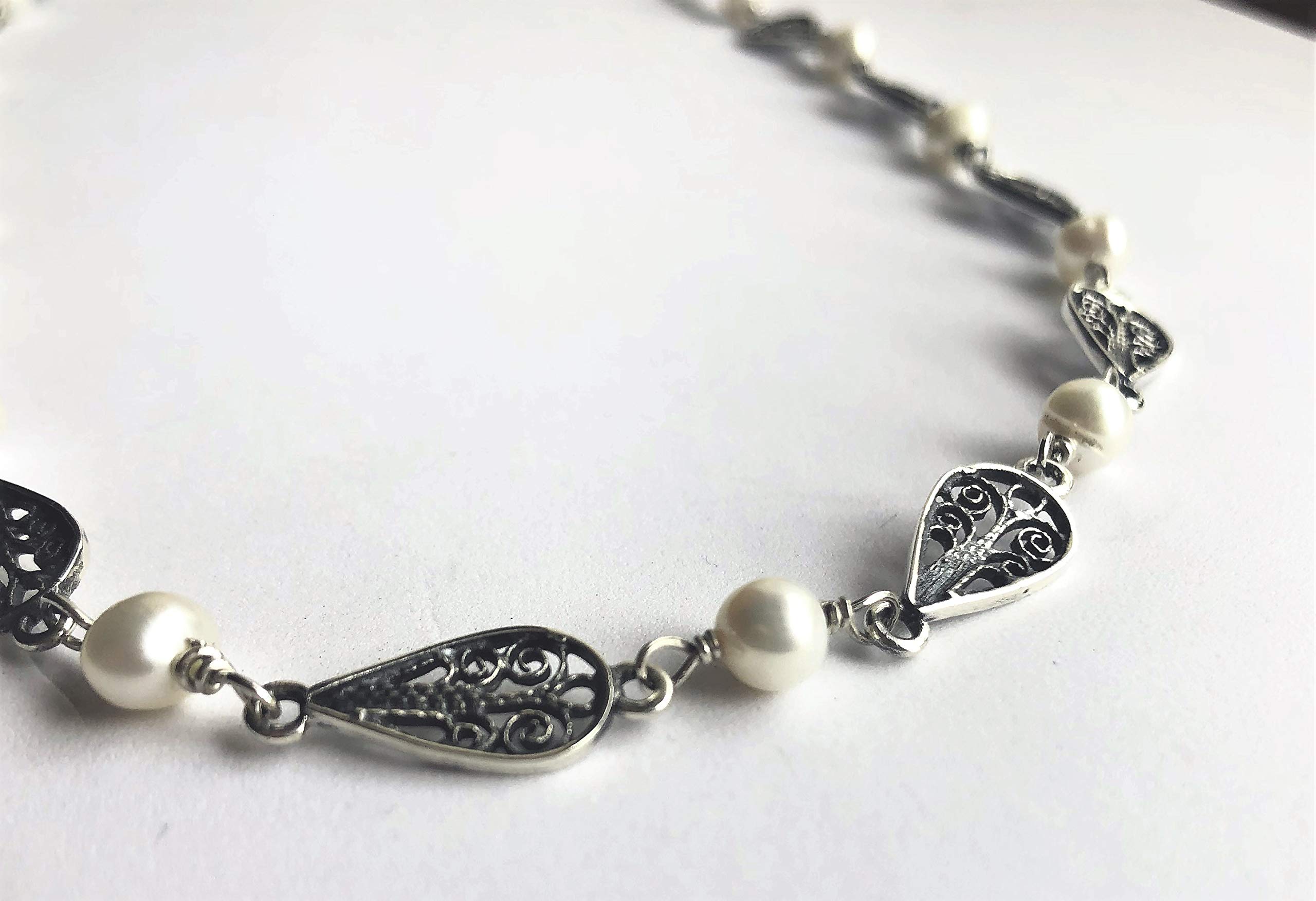 Elegant Silver Pearl Drop Necklace for Women | Dainty Layering Jewelry Gift for Her | Perfect for Weddings, Parties & Everyday Wear