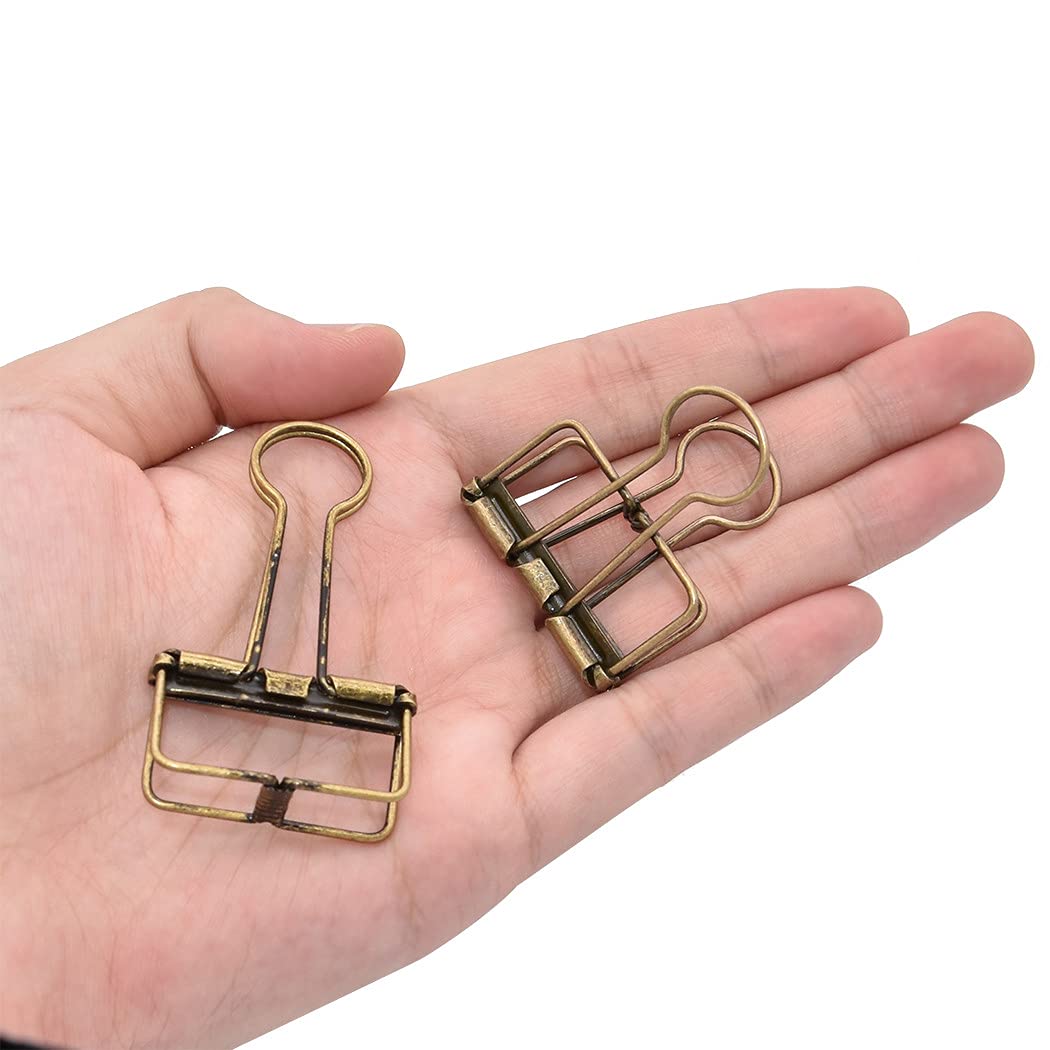 32mm Bronze Binder Clips for Office & School Supplies - Heavy Duty Paper Clamps for Documents, Files, and Organizing Papers