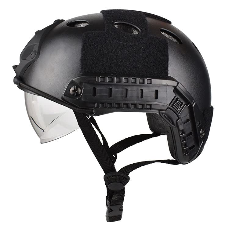 Tactical Airsoft Helmet - Fast PJ Style with Goggles, NVG Mount & Side Rails for Airsoft, Paintball, Outdoor Combat & Military Simulation Games | Perfect for CQB, Field Battles & Tactical Training