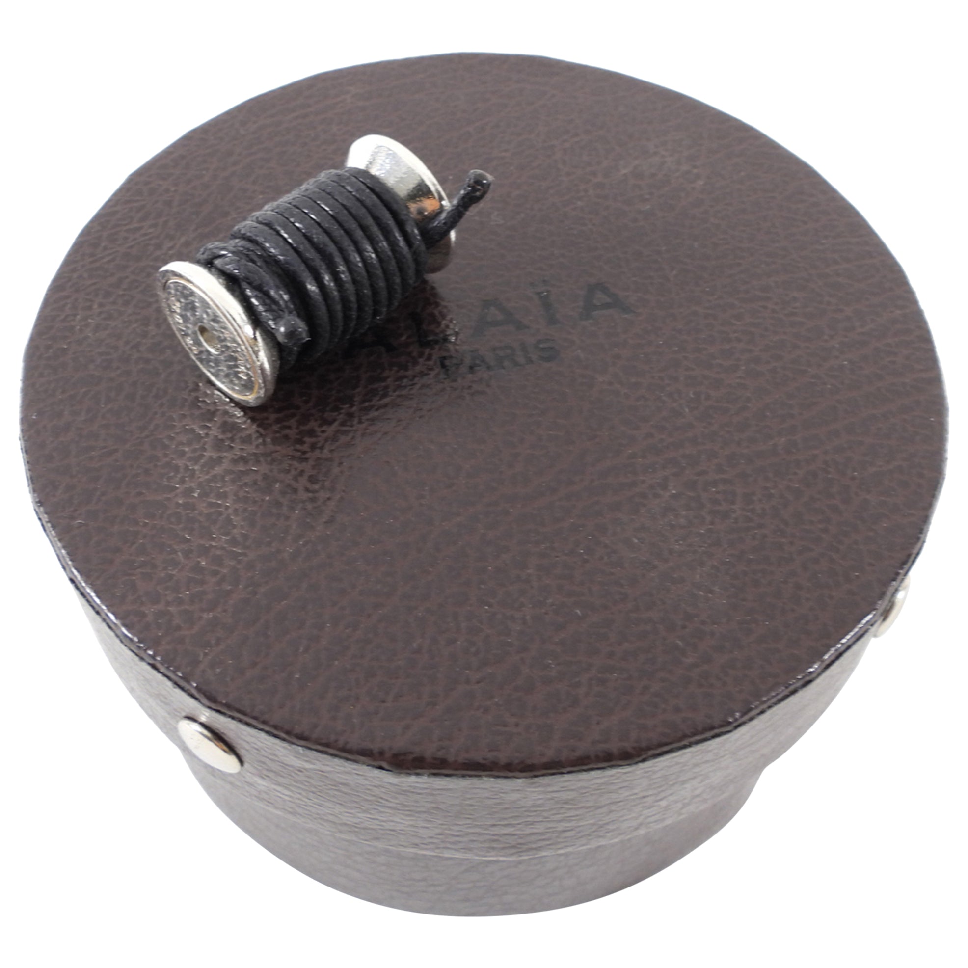 Alaia Silver Spool Pendant Necklace with Black Cord - Elegant Jewelry for Women, Perfect for Everyday Wear and Special Occasions