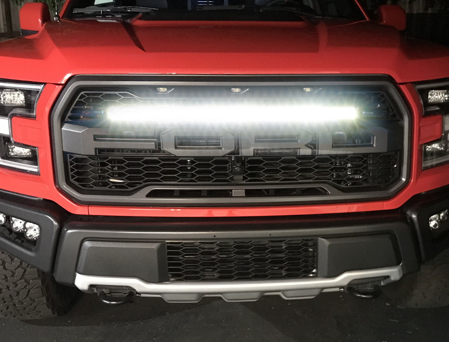 150W 30-Inch LED Light Bar with Hidden Behind Grill Mounts & Wiring Kit - Compatible with 2017-2020 Ford Raptor - Perfect for Off-Roading, Truck Lighting & Night Driving