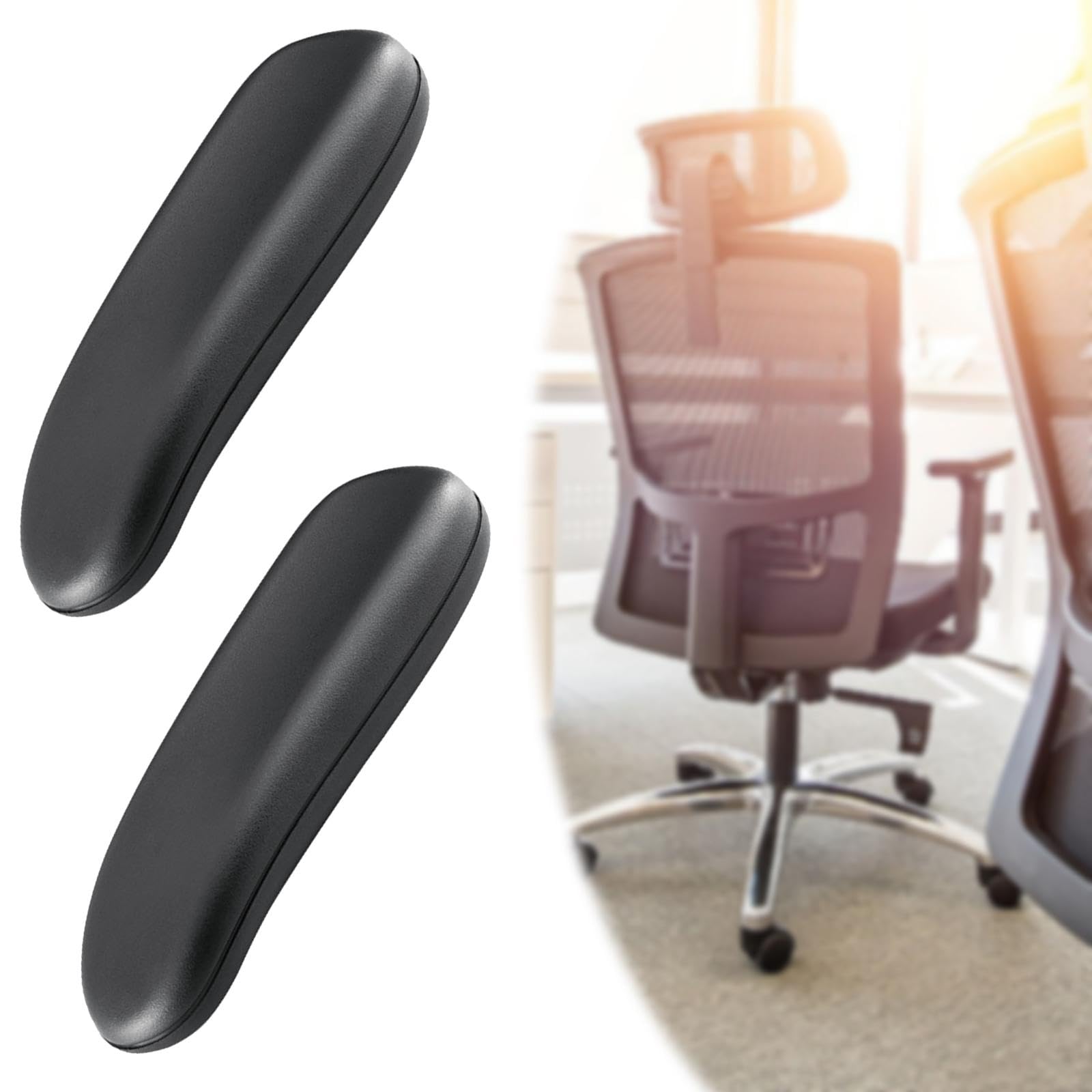 Premium Office Chair Armrest Cushions - 25.5x8cm Memory Foam Pads for Enhanced Comfort & Support - Ergonomic Desk Chair Accessories for Home & Office Workspaces