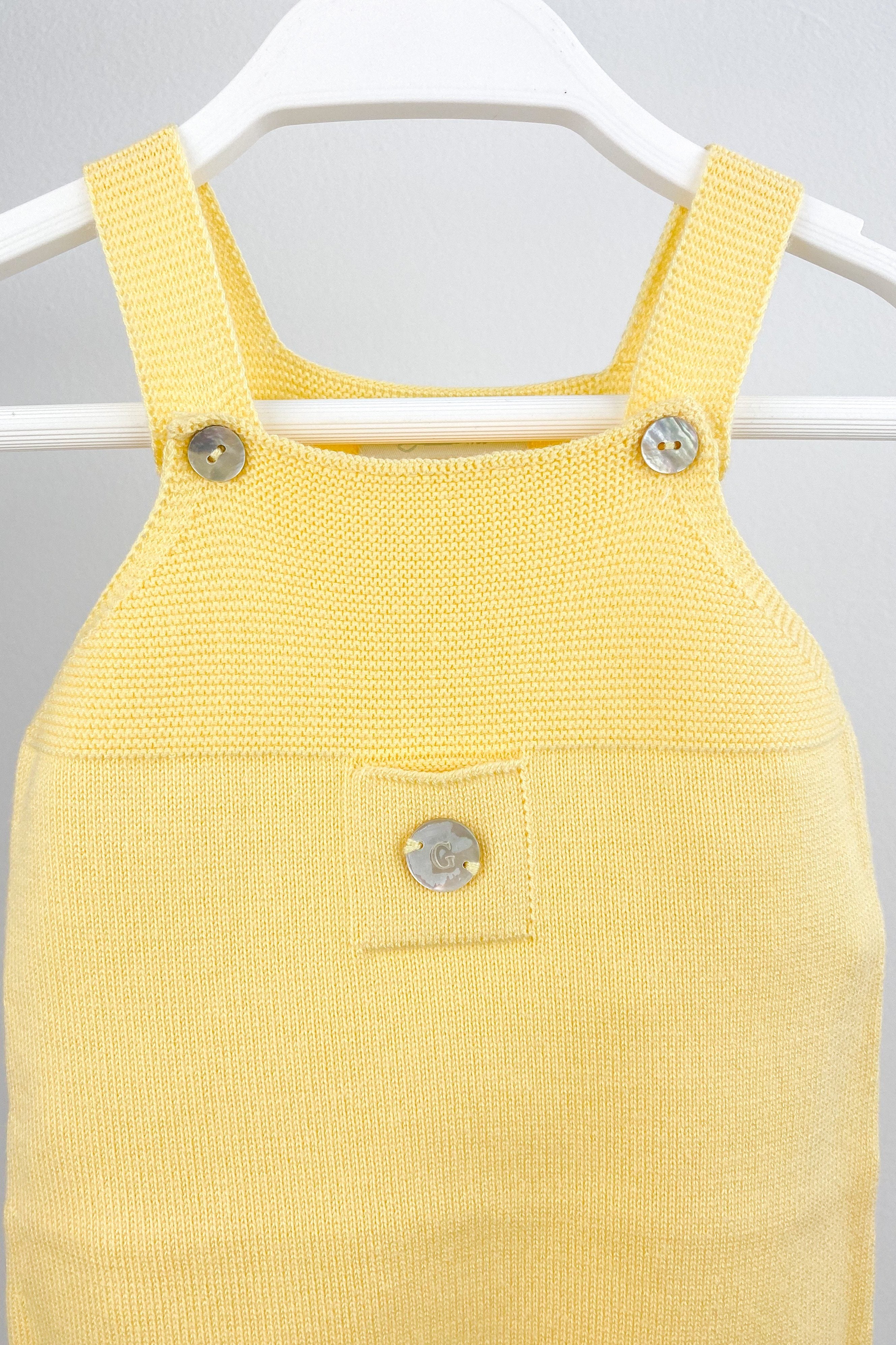 Classic Knitted Dungarees in Pale Yellow | Comfortable Women's Overalls for Casual Wear | Perfect for Fall Outfits, Weekend Errands & Cozy Home Days