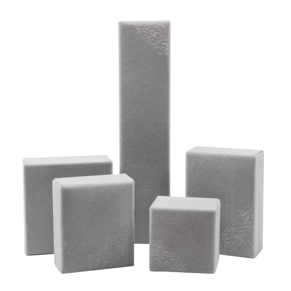 Cabilock 5-Piece Flannel Jewelry Box Set for Rings, Pendants, Bracelets & Necklaces - Elegant Gift Packaging for Anniversaries, Weddings & Birthdays | Perfect for Jewelry Storage, Gift Giving & Special Occasions