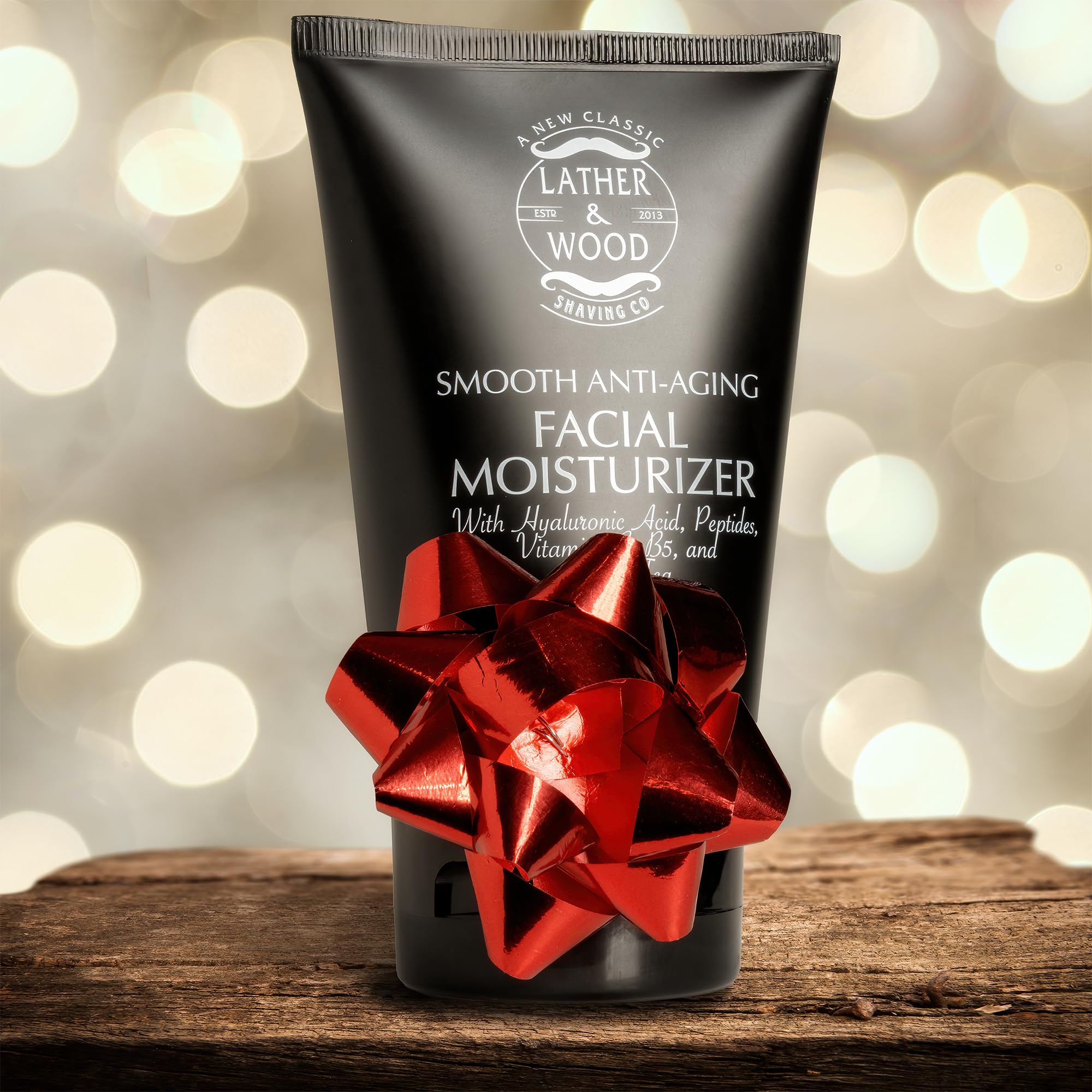 Premium Unscented Face Moisturizer for Men - Lather & Wood 4oz Fragrance-Free Facial Cream | Hydrating Daily Skincare for Dry & Sensitive Skin | Perfect for Shaving Routine & Post-Workout Care